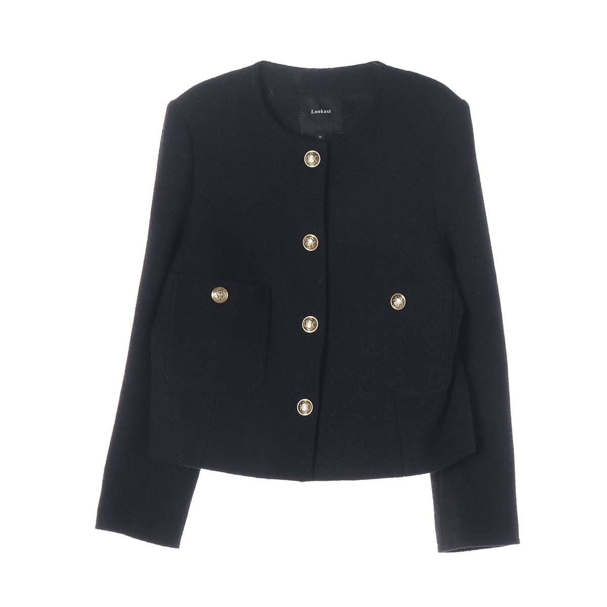 룩캐스트 21FW 울 블렌드 트위드 재킷 블랙 상세 이미지 1
