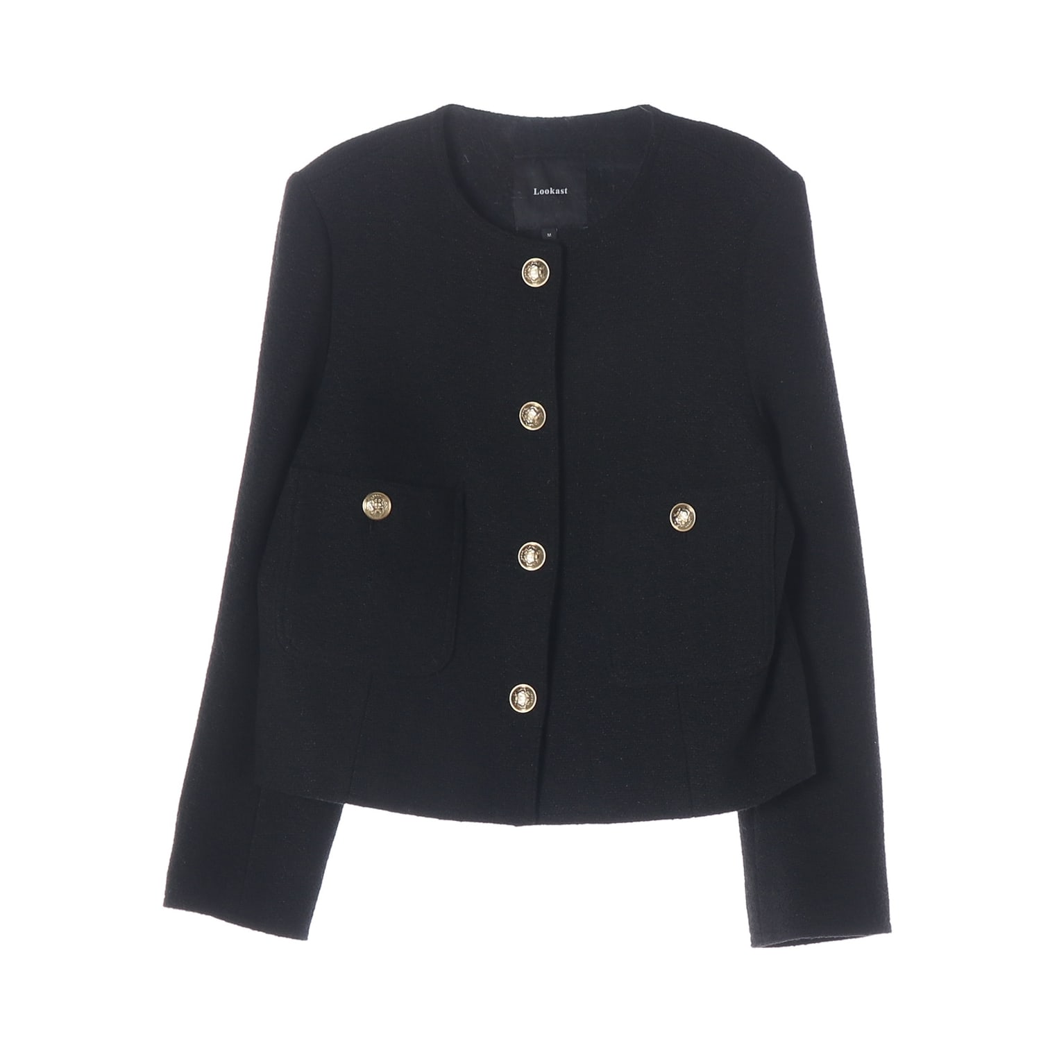 룩캐스트 21FW 울 블렌드 트위드 재킷 블랙 이미지 1