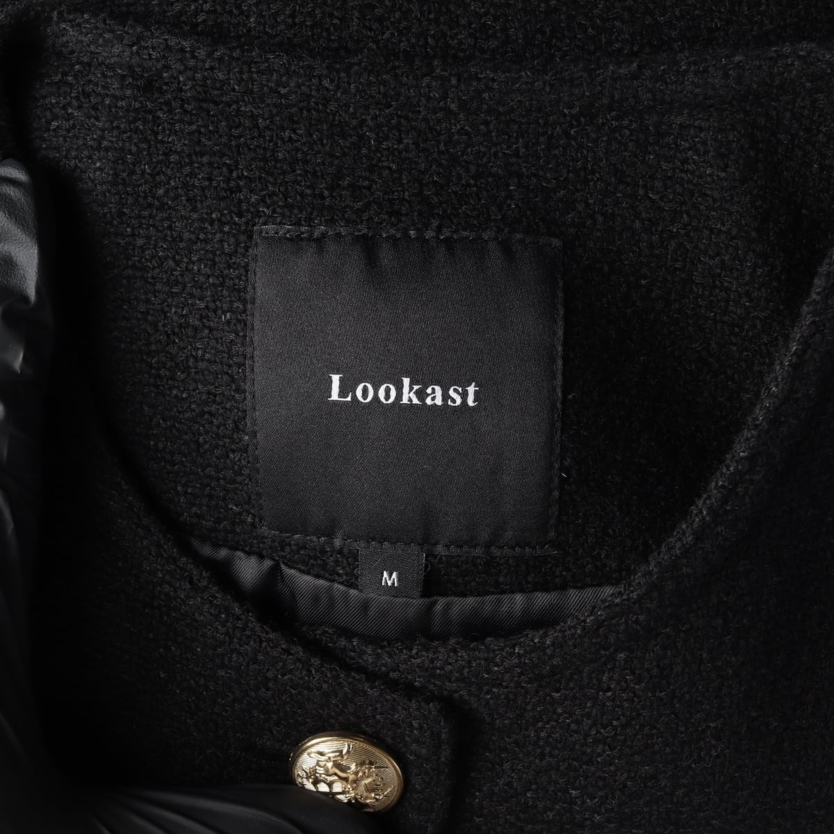 룩캐스트 21FW 울 블렌드 트위드 재킷 블랙 상세 이미지 3