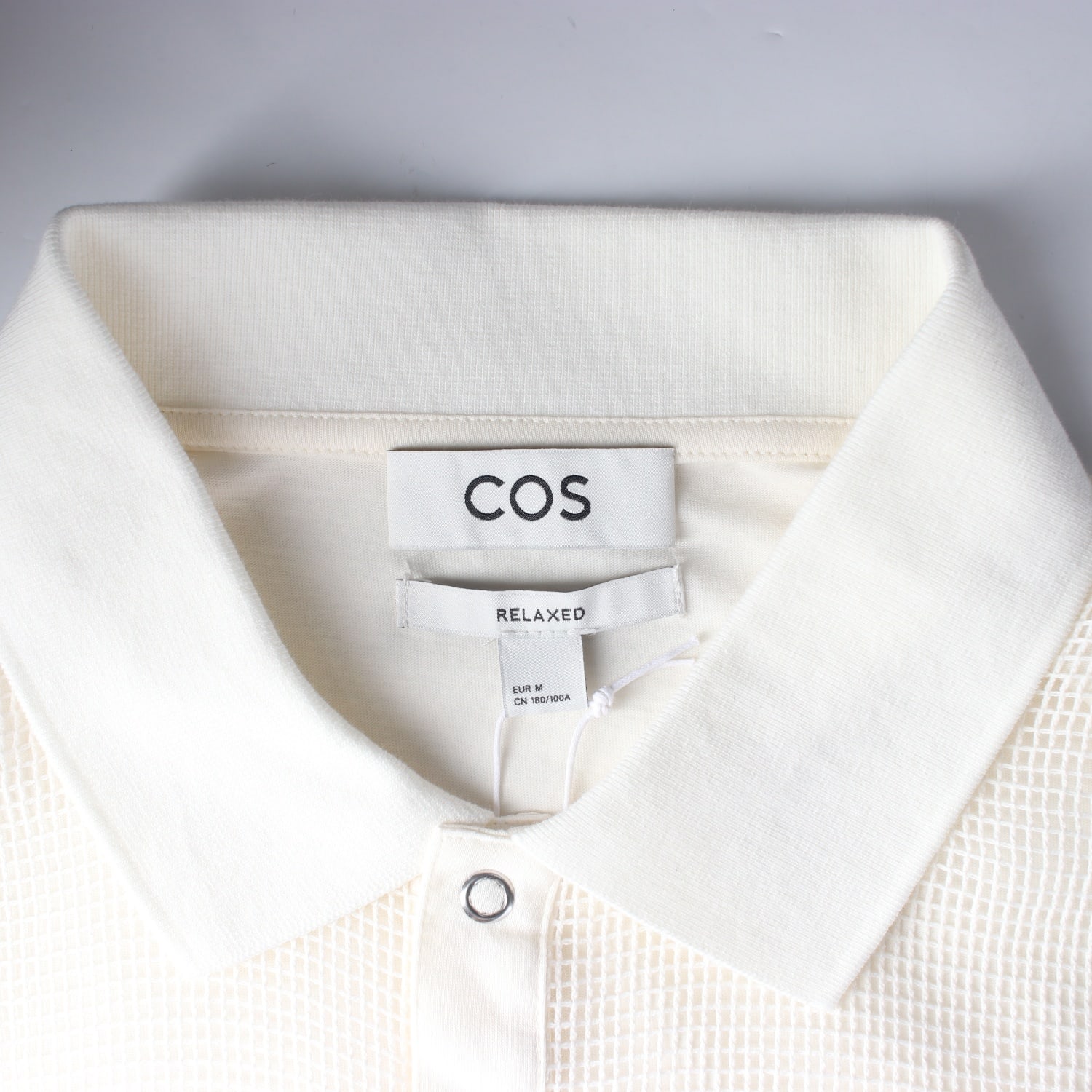 (새상품) 코스 COS 23SS 메쉬 패널 릴렉스핏 코튼 반팔 티셔츠 이미지 5