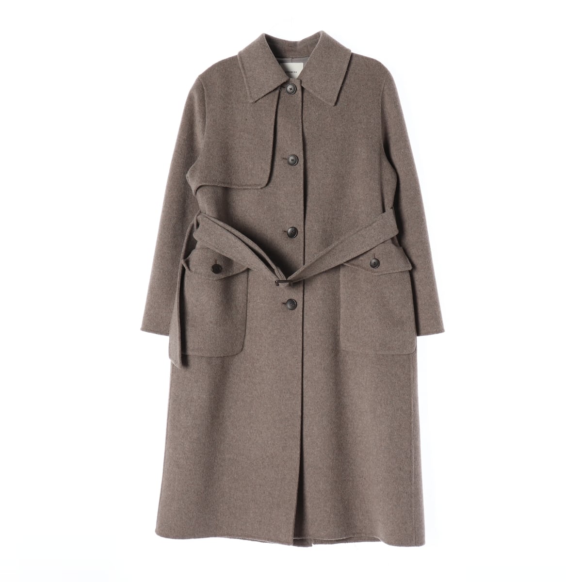 쉬즈미스 22FW 울 핸드메이드 벨티드 싱글 롱 코트 브라운 상세 이미지 1