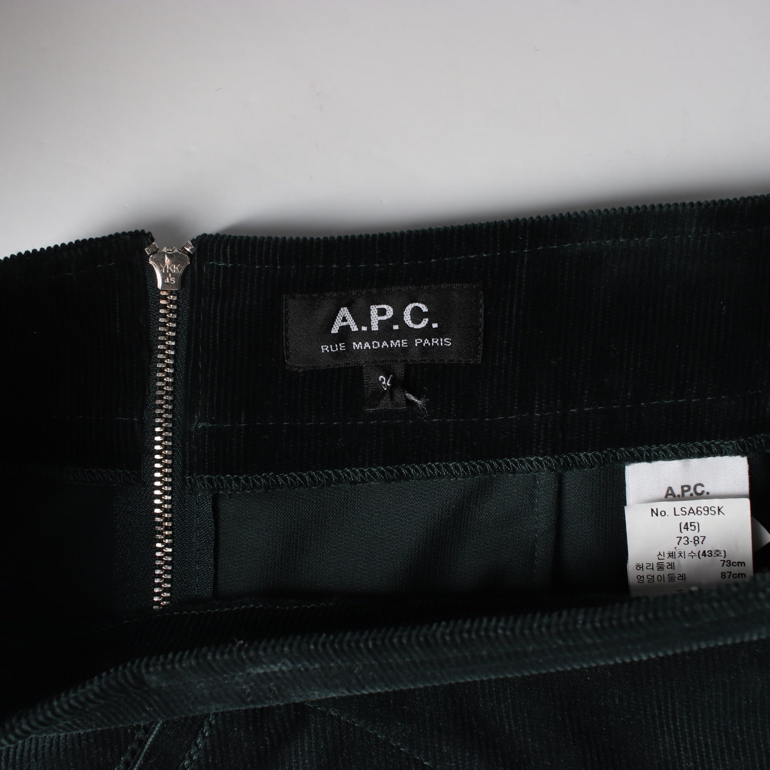 아페쎄 APC 코듀로이 포켓 미니 스커트 그린 이미지 5