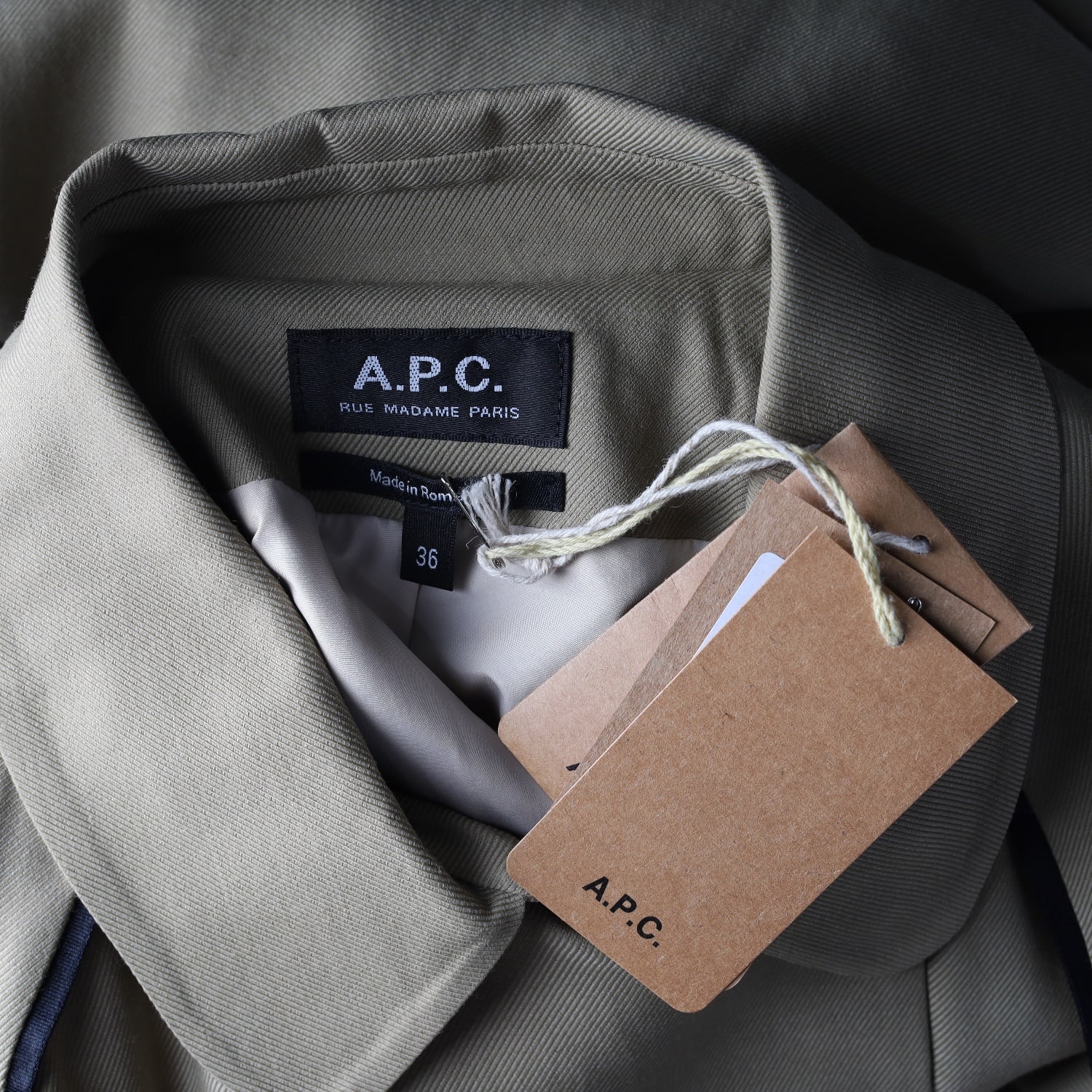 (새상품) 아페쎄 APC 더블 버튼 파이핑 디테일 울 블렌드 롱 코트 이미지 6