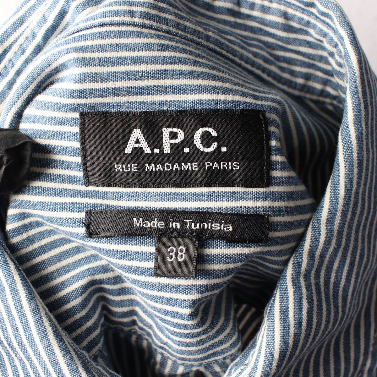 아페쎄 A.P.C. 스트라이프 코튼 포켓 셔츠 상세 이미지 3