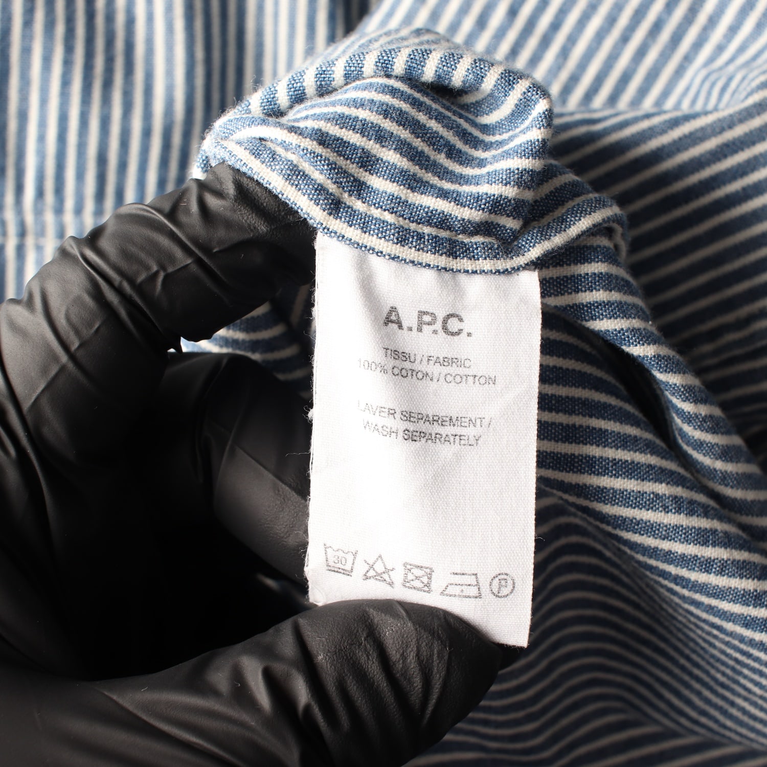 아페쎄 A.P.C. 스트라이프 코튼 포켓 셔츠 이미지 4