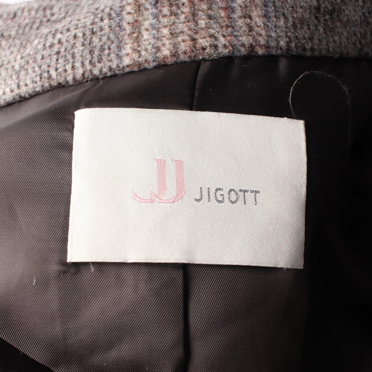 JJ지고트 울 블렌드 체크 롱 코트 상세 이미지 6