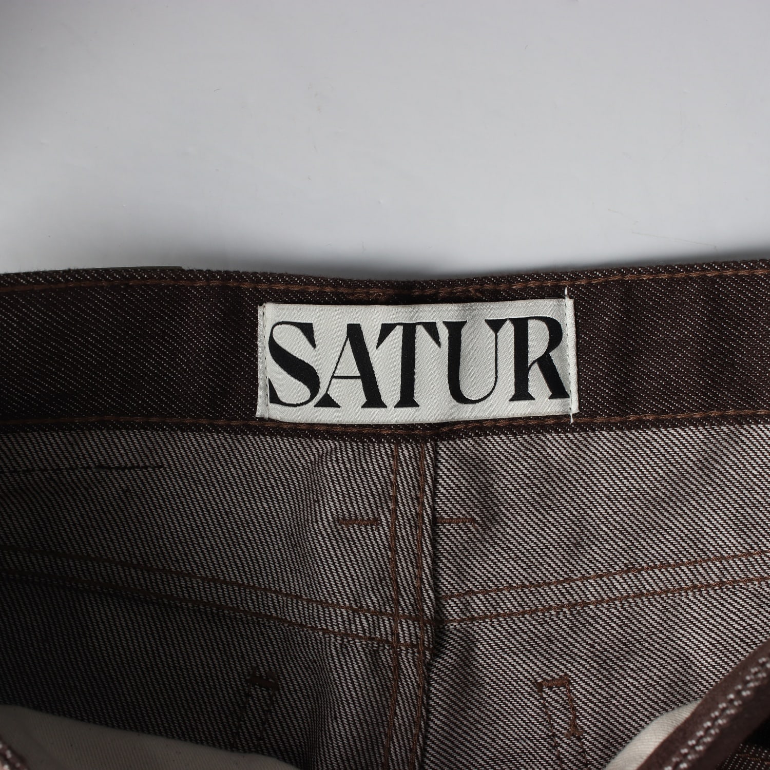 세터 SATUR 세미플레어 데님 팬츠 프렌치 브라운 이미지 3
