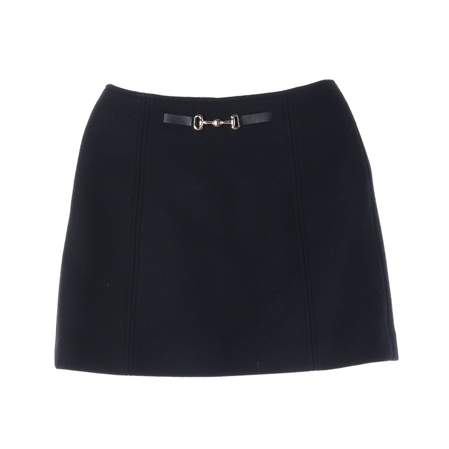 룩캐스트 22FW 울 블렌드 미니 스커트 블랙 이미지 1