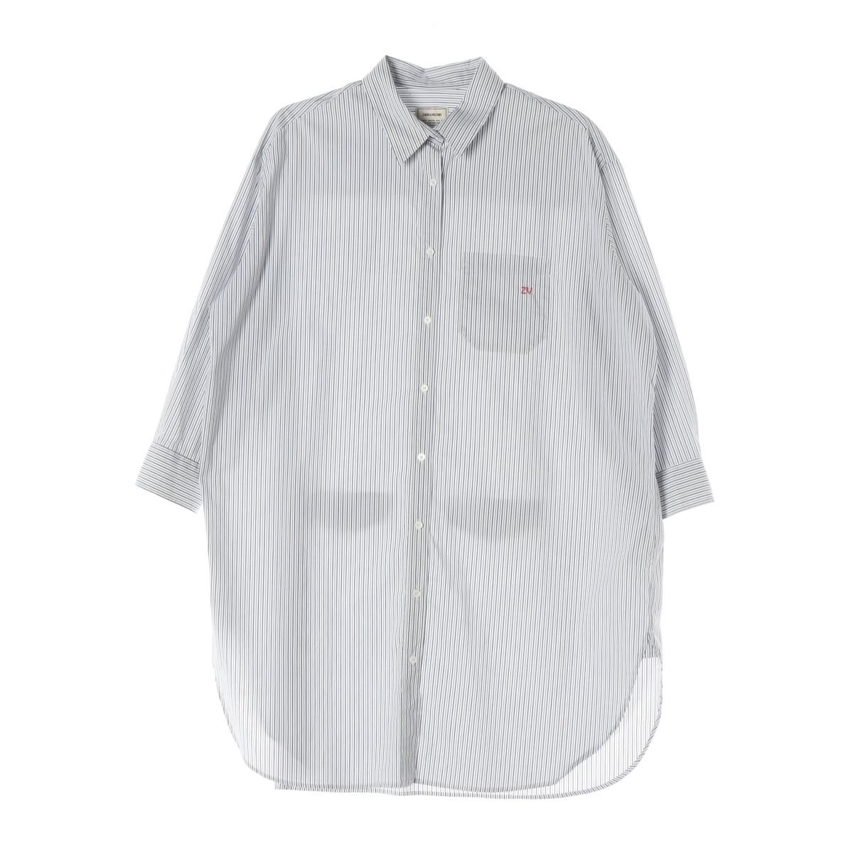 쟈딕앤볼테르 스트라이프 오버핏 셔츠 원피스 상세 이미지 1