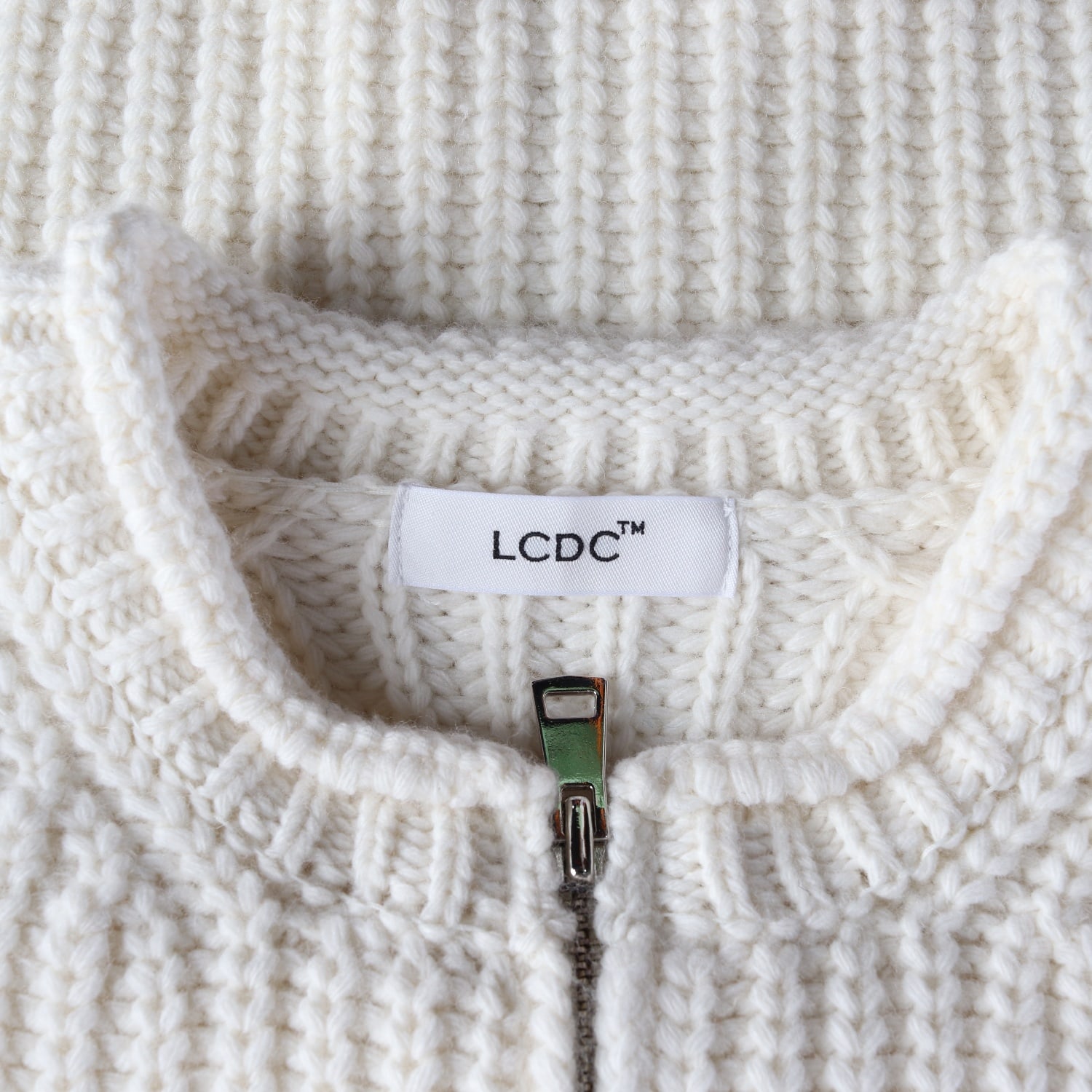 엘씨디씨 티엠 LCDC 23FW 울 텍스처드 집업 가디건 아이보리 이미지 3