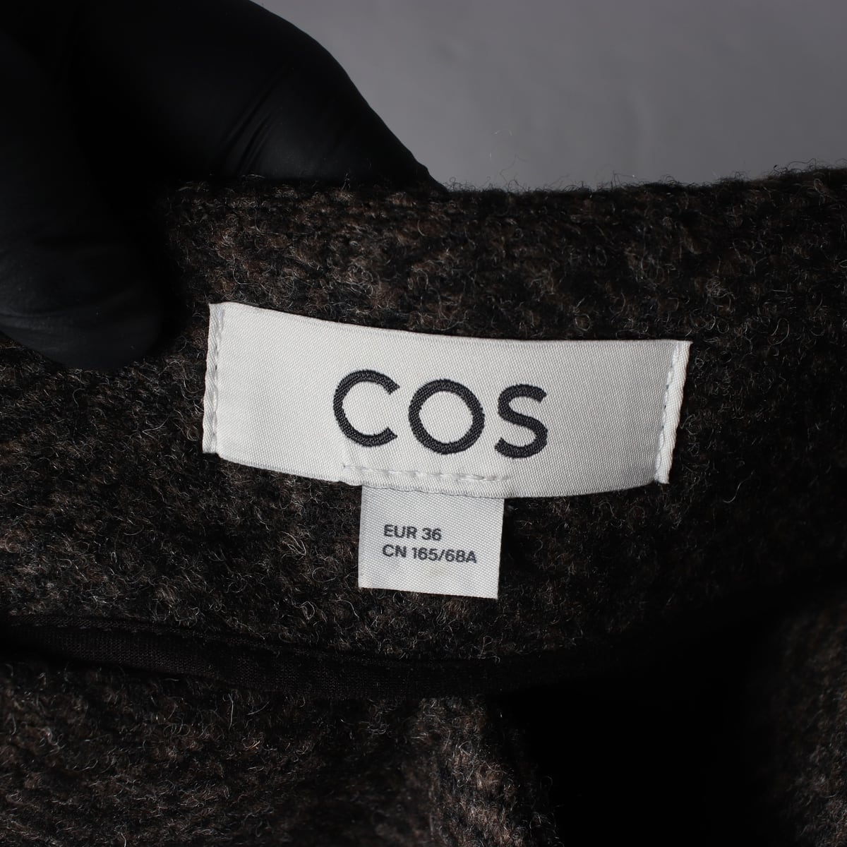 코스 22FW 헤링본 패턴 울 블렌드 숏 스커트 상세 이미지 3