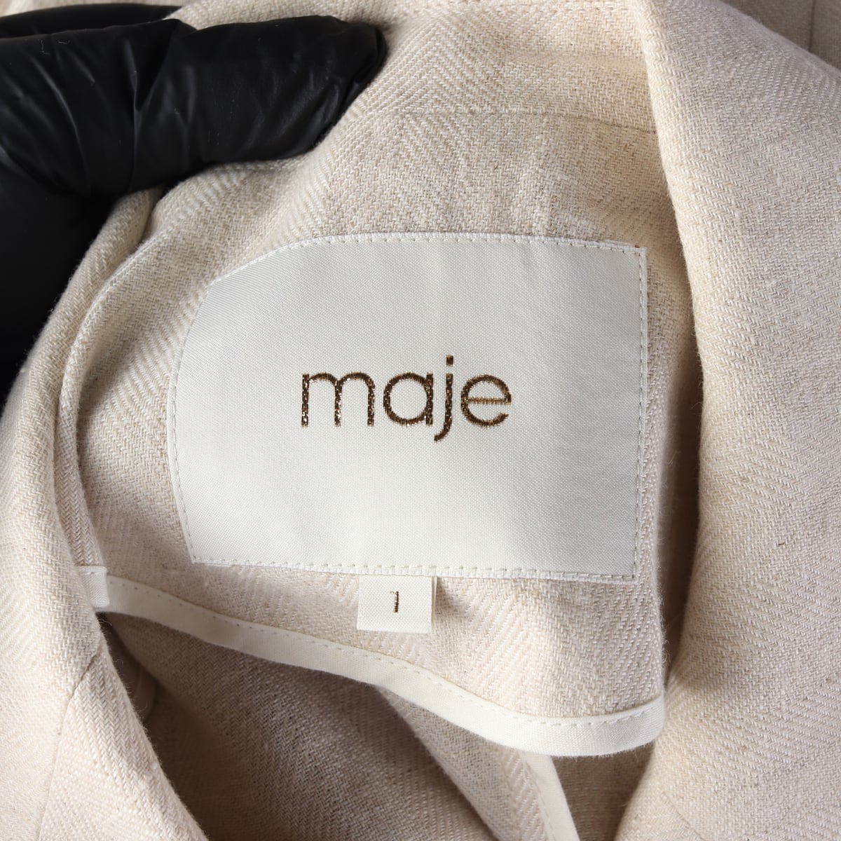 마쥬 maje 린넨 블렌드 벨티드 재킷 상세 이미지 3