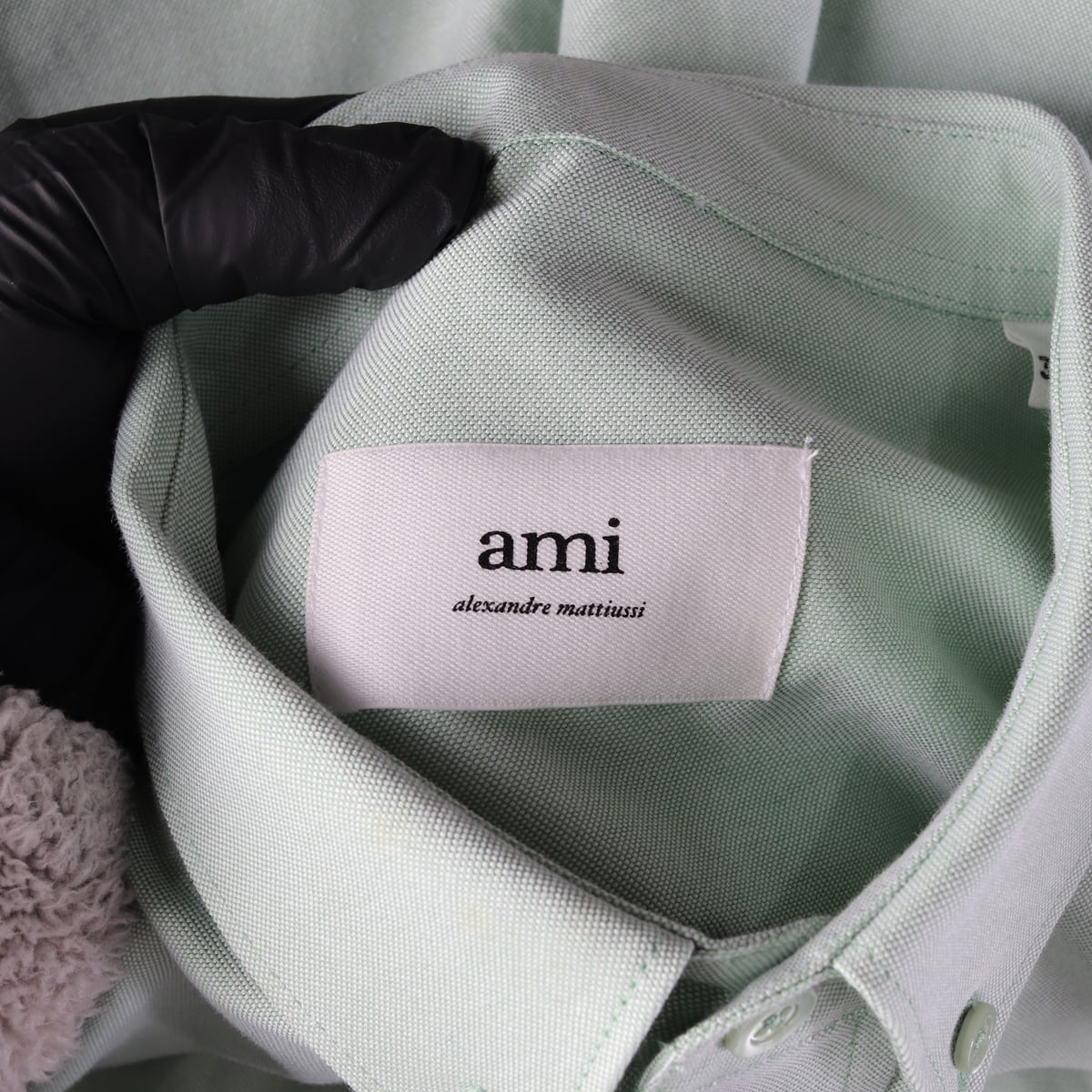 아미 ami 22SS 빅 하트 로고 옥스포드 셔츠 아쿠아 상세 이미지 3