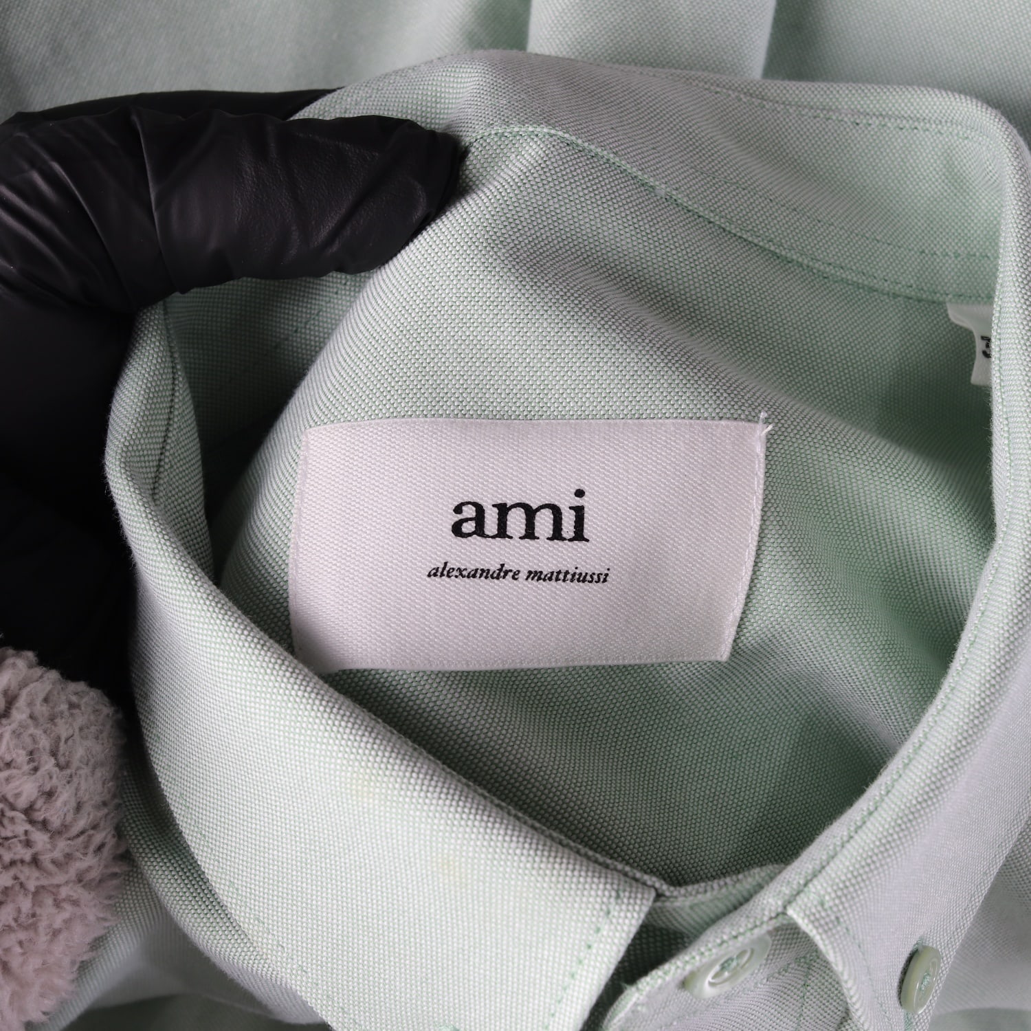 아미 ami 22SS 빅 하트 로고 옥스포드 셔츠 아쿠아 이미지 3