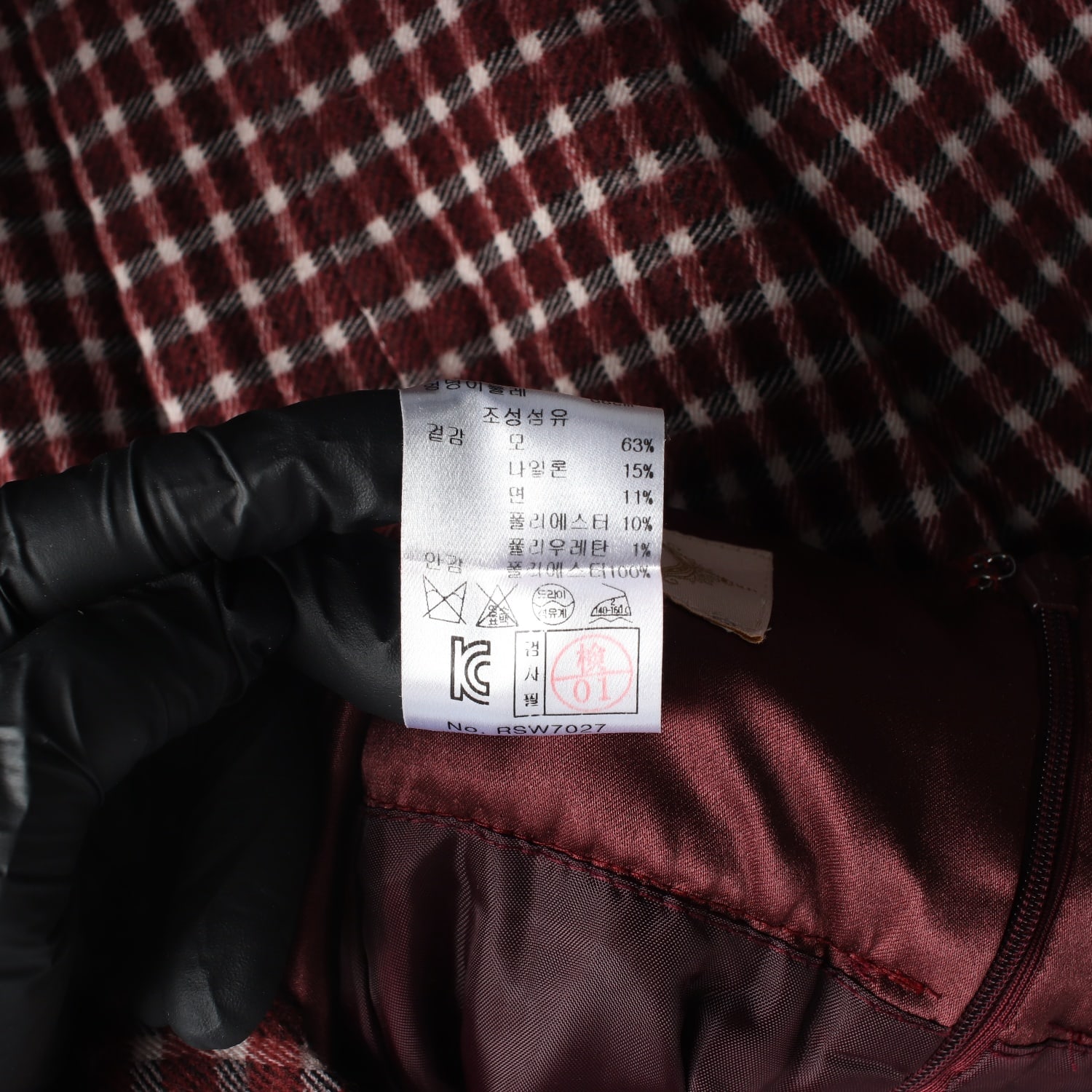 레니본 체크 패턴 플리츠 플레어 숏 스커트 이미지 4