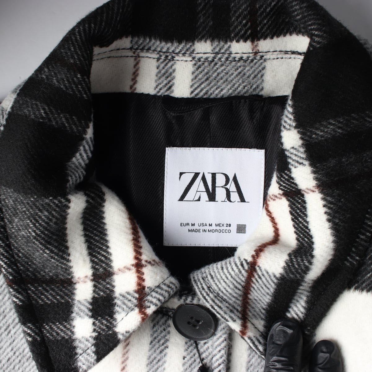 (새상품) 자라 ZARA 패치 포켓 체크 재킷 상세 이미지 3