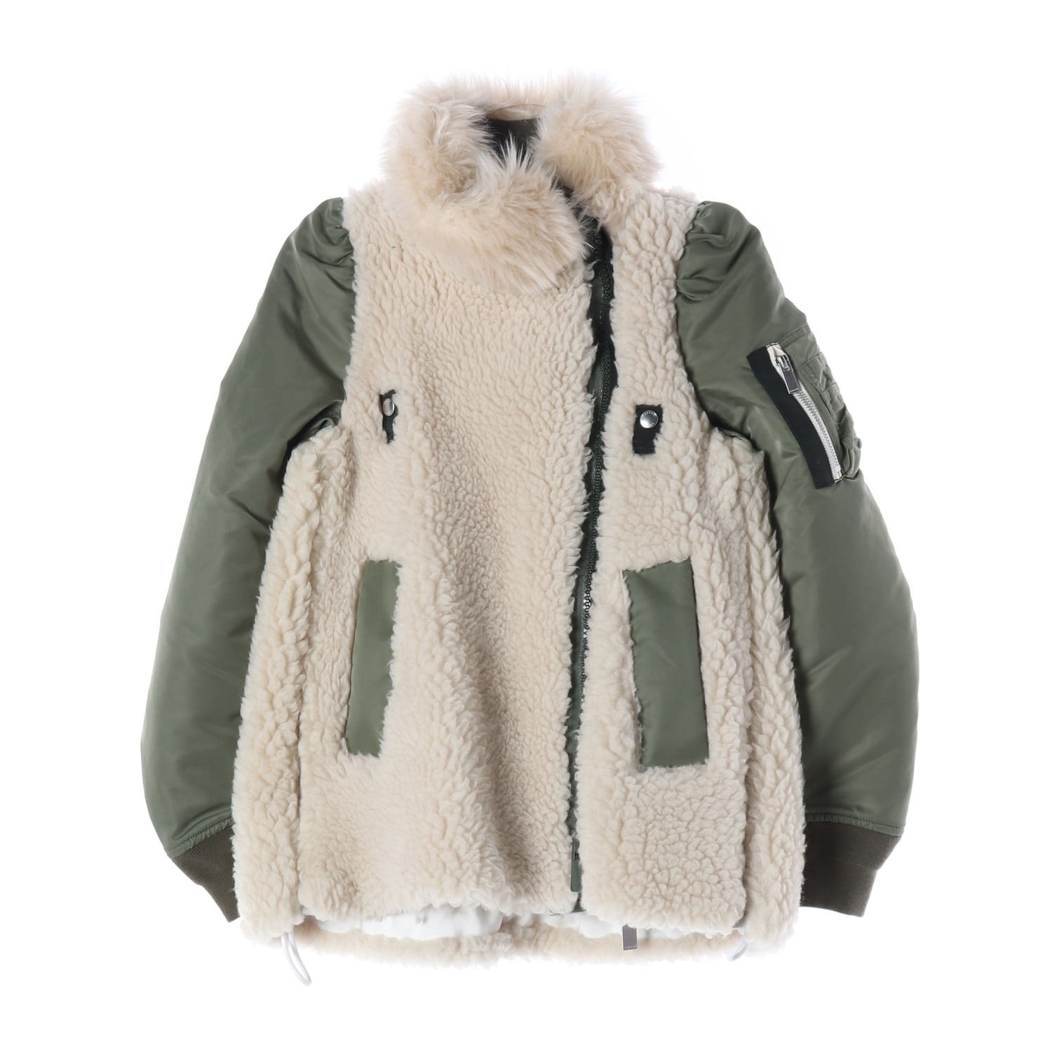 사카이 21FW 퍼 울 믹스 ma-1 봄버 재킷 이미지 1
