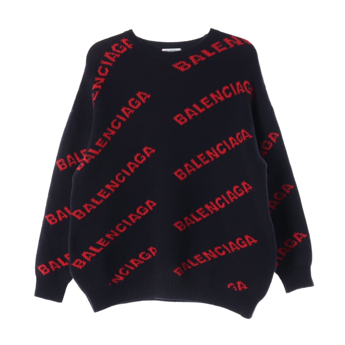 발렌시아가 올오버 로고 패턴 울 니트 스웨터 상세 이미지 1