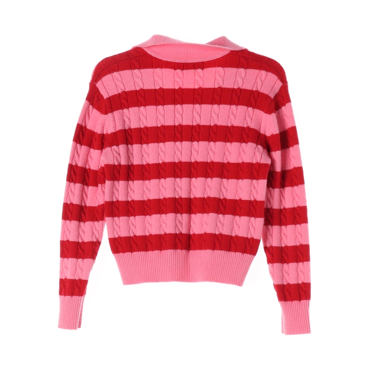 로라로라 22FW 스트라이프 케이블 니트 카라 스웨터 상세 이미지 2