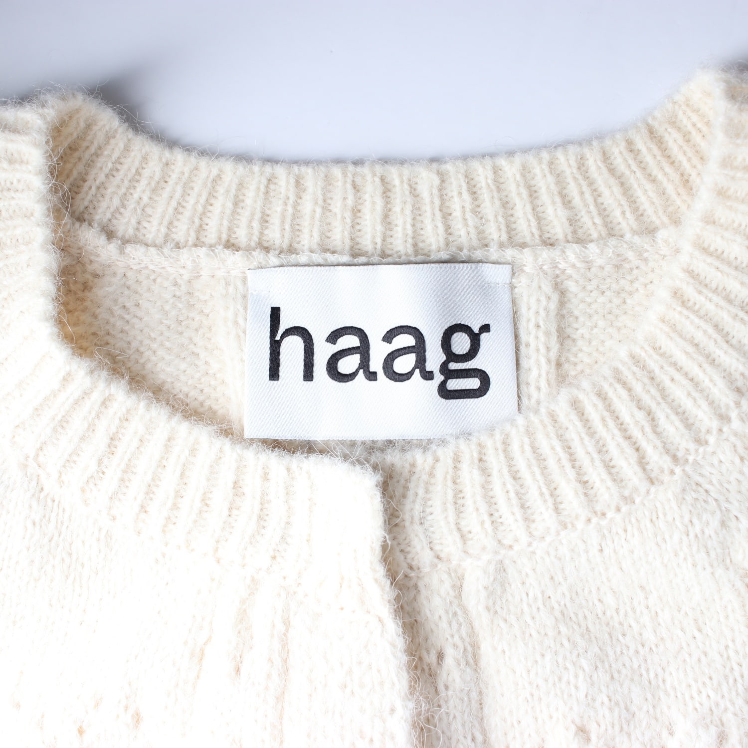 헤이그 울 알파카 블렌드 어 러브 가디건 아이보리 이미지 3