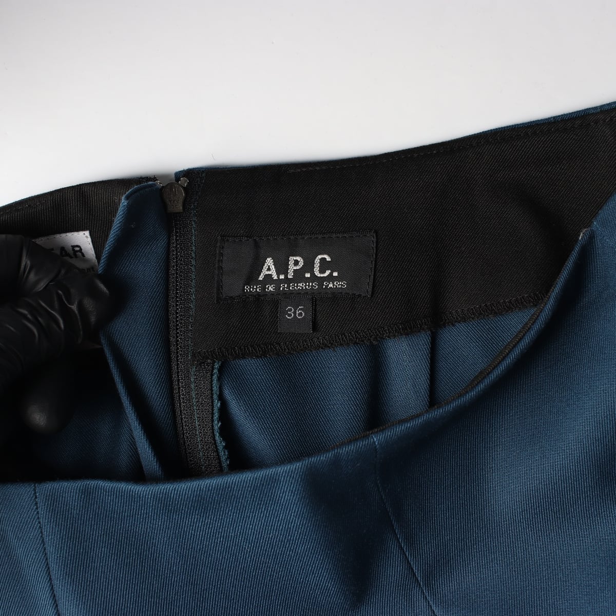 아페쎄 APC 전면 플리츠 코튼 롱 스커트 블루 상세 이미지 3