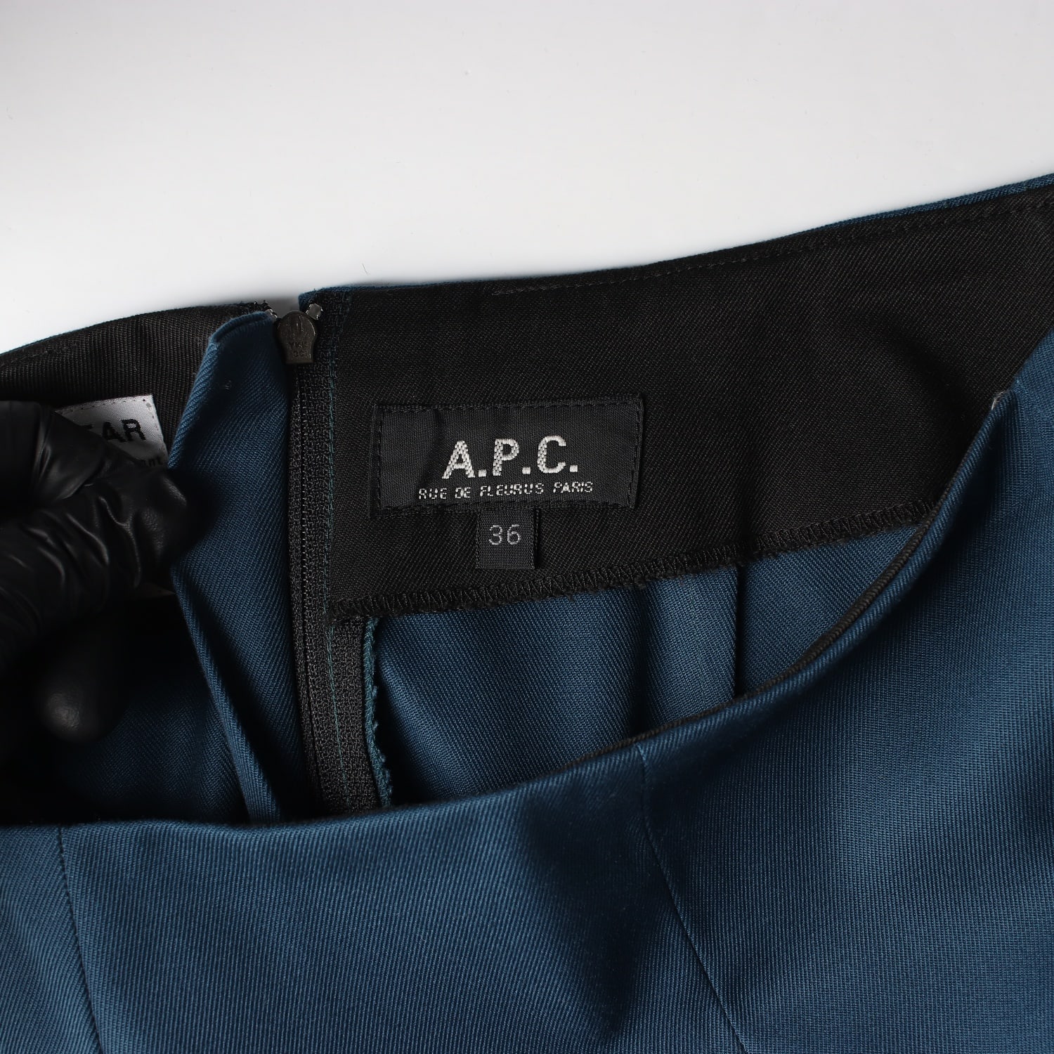 아페쎄 APC 전면 플리츠 코튼 롱 스커트 블루 이미지 3