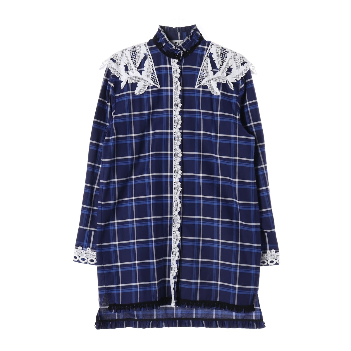 엠에스지엠 MSGM 블루 체크 패턴 셔츠 원피스 상세 이미지 1