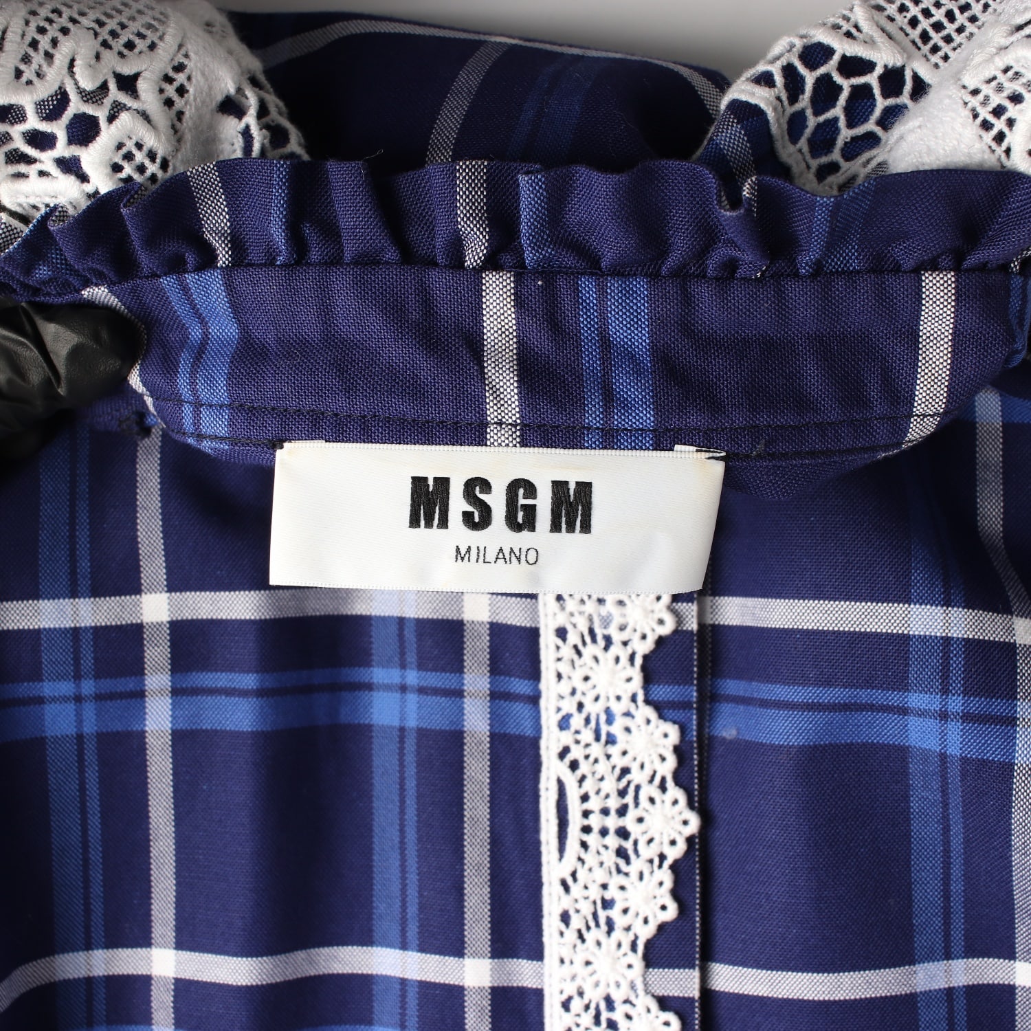 엠에스지엠 MSGM 블루 체크 패턴 셔츠 원피스 이미지 3