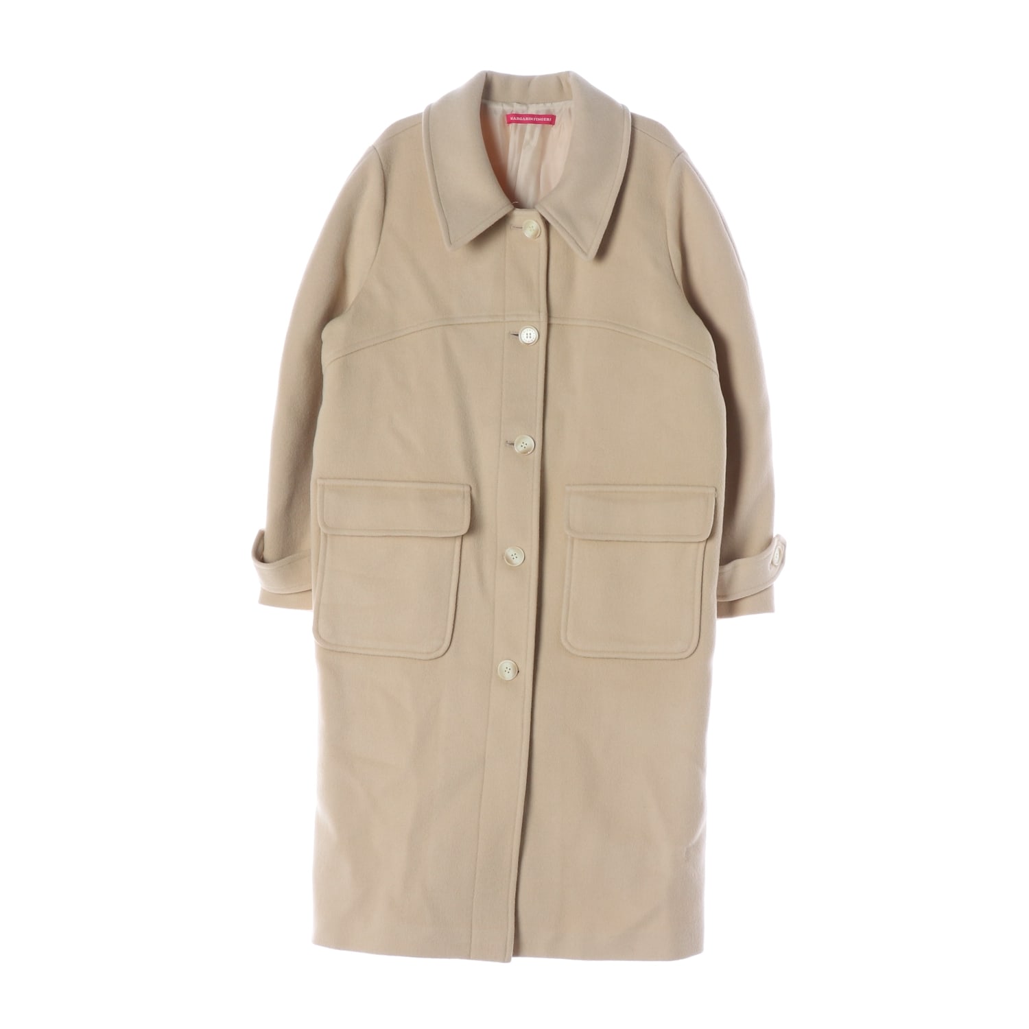 마가린핑거스 22FW 울 블렌드 MAE 카라 롱코트 이미지 1