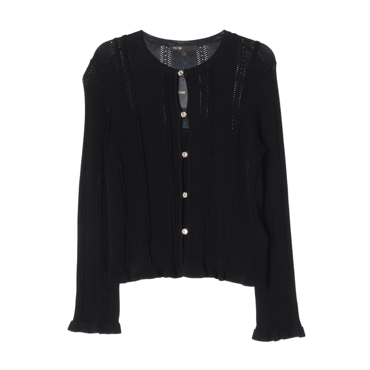 (새상품) 마쥬 24SS 2in1 클로버 클립 오픈 워크 탱크탑 가디건 상세 이미지 1