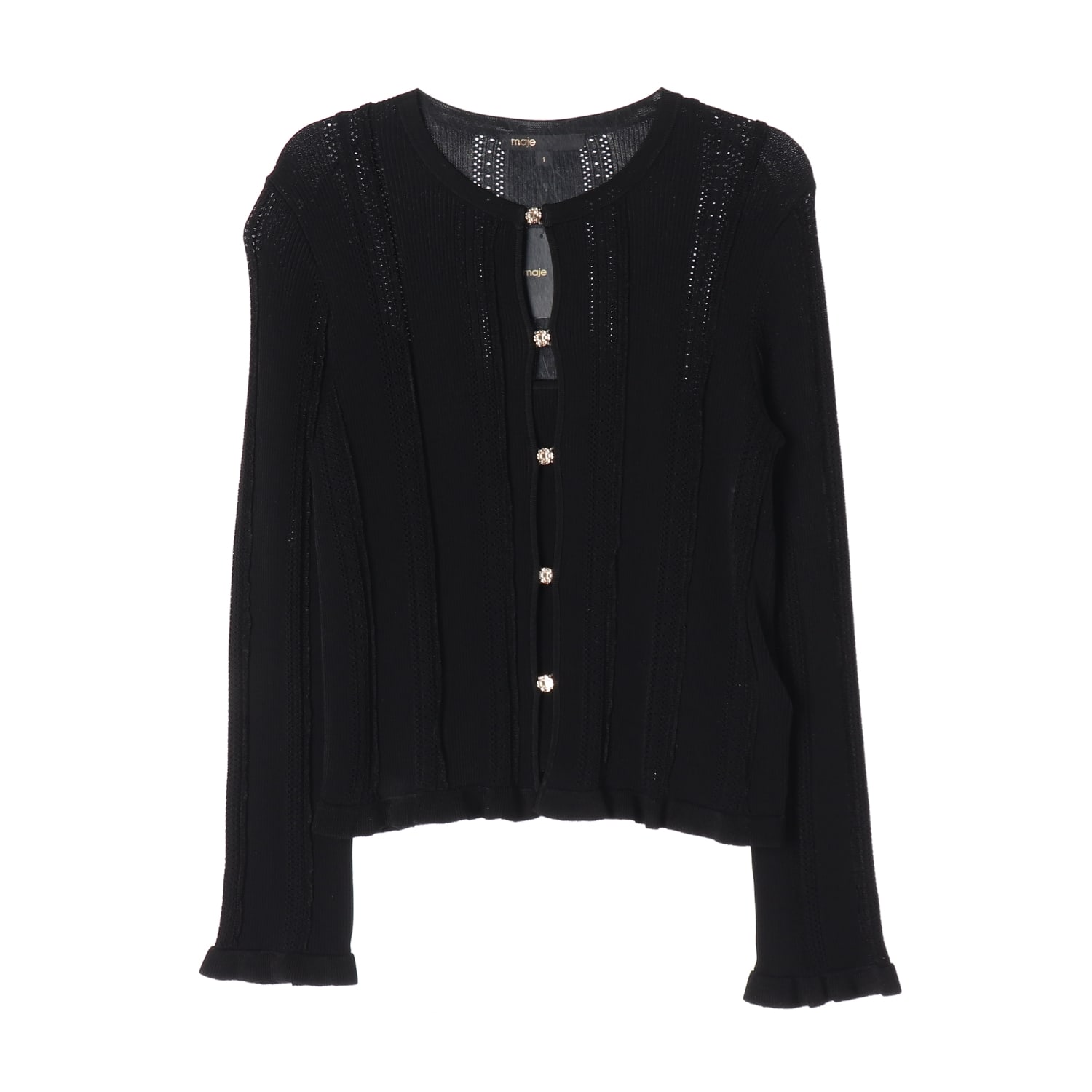 (새상품) 마쥬 24SS 2in1 클로버 클립 오픈 워크 탱크탑 가디건 이미지 1