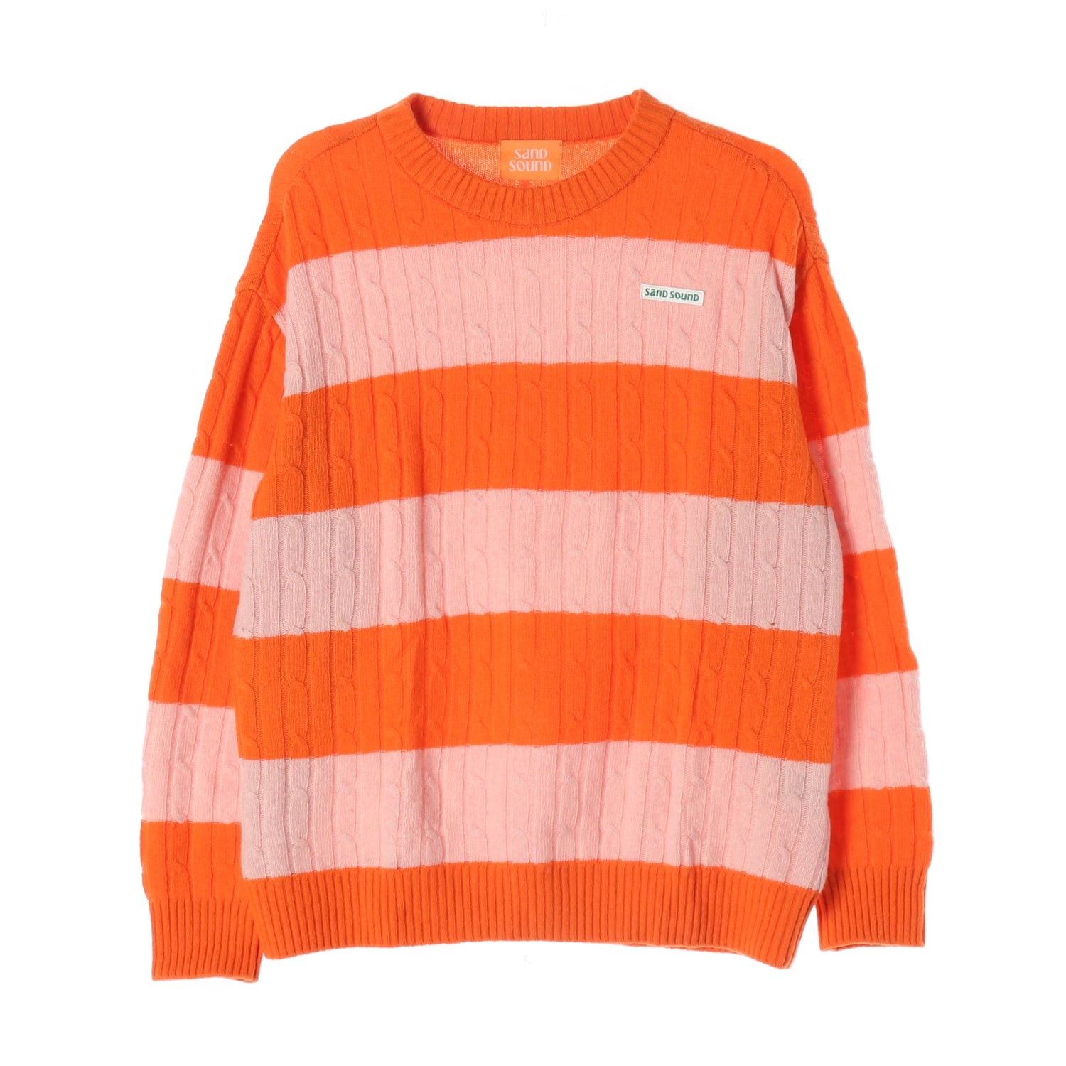 샌드사운드 22FW 스트라이프 케이블 니트 스웨터 이미지 1