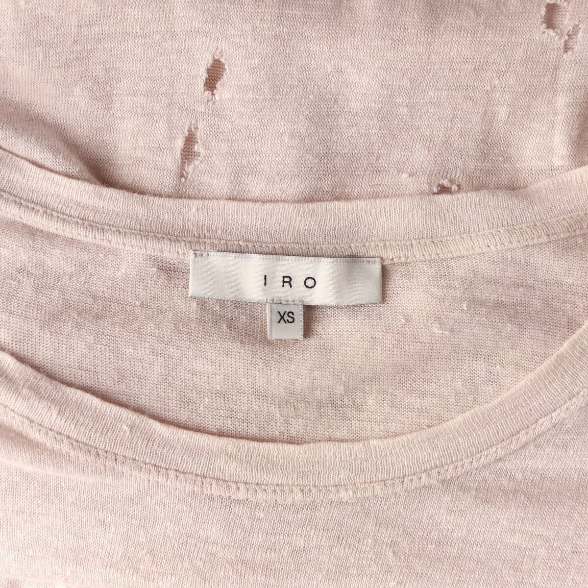 이로 IRO 데미지 디스트로이드 린넨 100% 반팔 티셔츠 클레이 상세 이미지 3