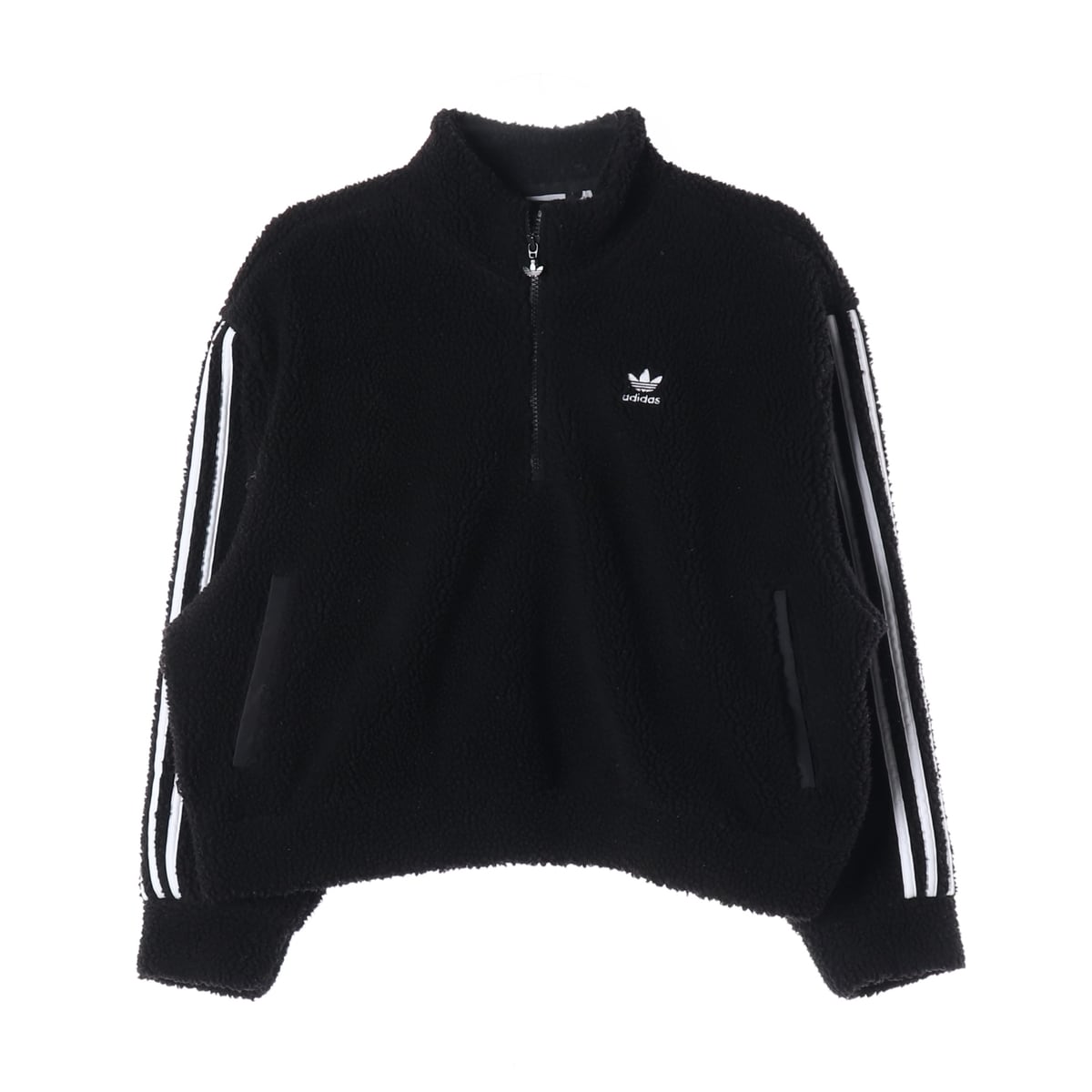 아디다스 22FW 우먼스 크롭 하프집업 플리스 상세 이미지 1