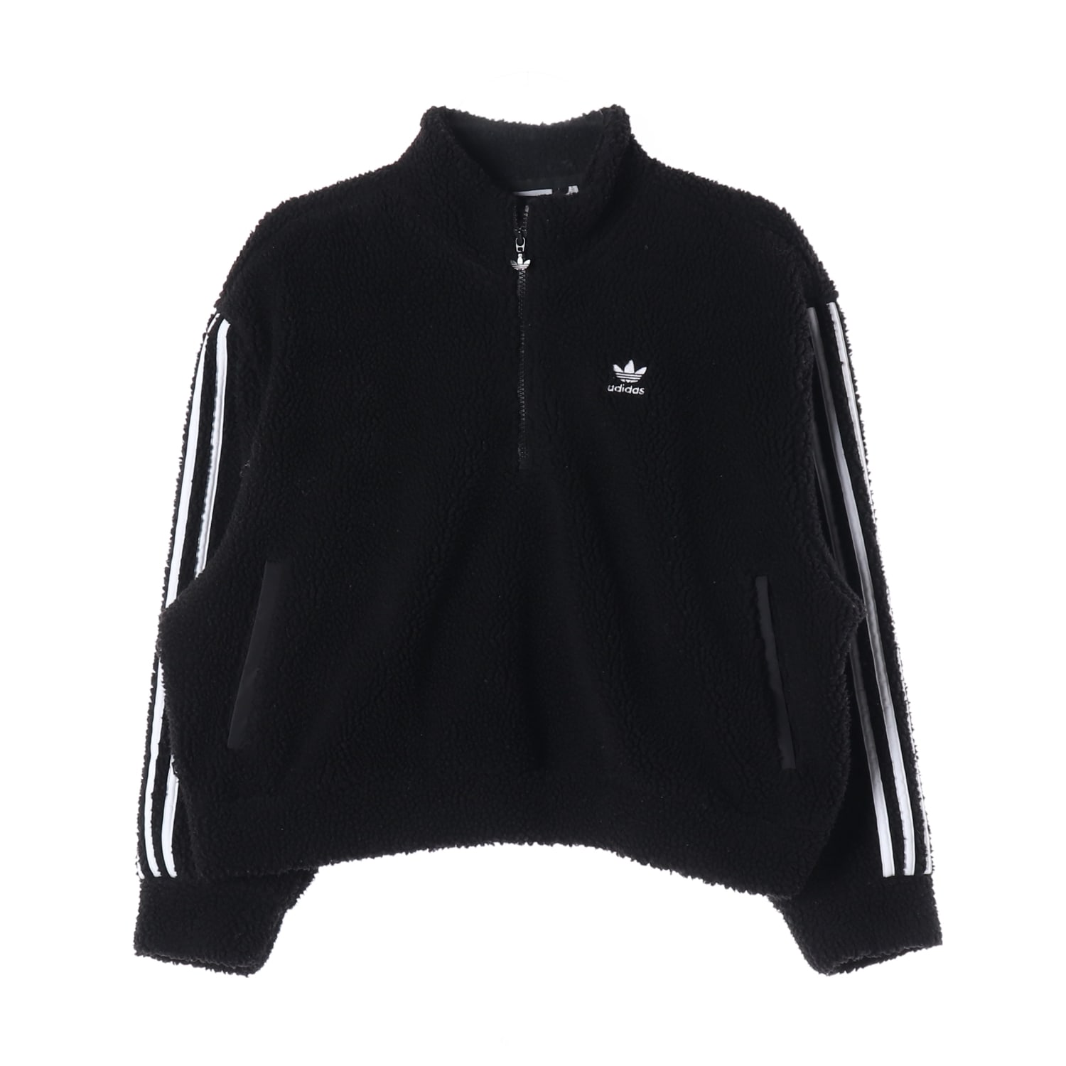 아디다스 22FW 우먼스 크롭 하프집업 플리스 이미지 1