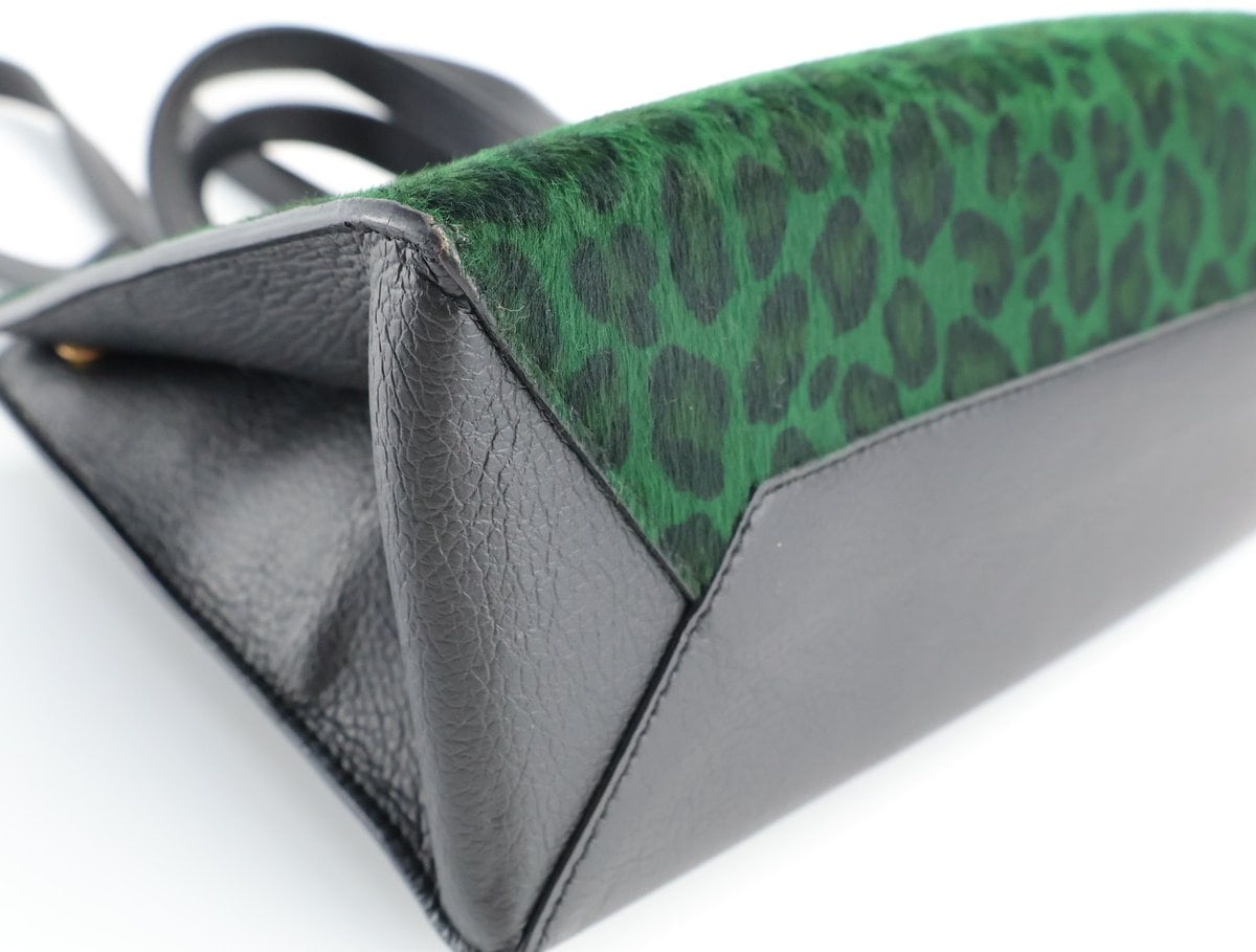 피브레노 블랙 레오파드 투톤 컬러블록 숄더 크로스백 상세 이미지 6
