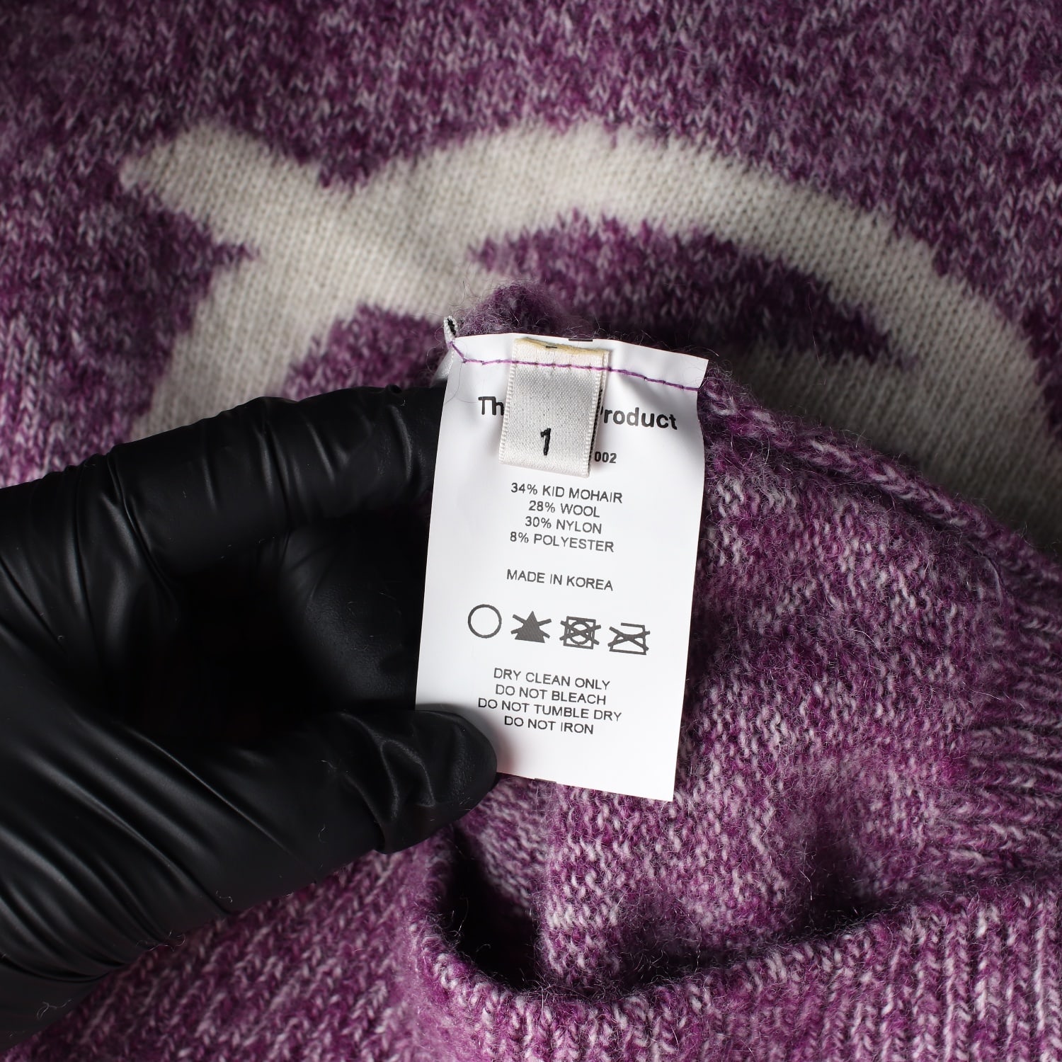 더오픈프로덕트 심볼 키드 모헤어 터틀넥 스웨터 퍼플  이미지 5