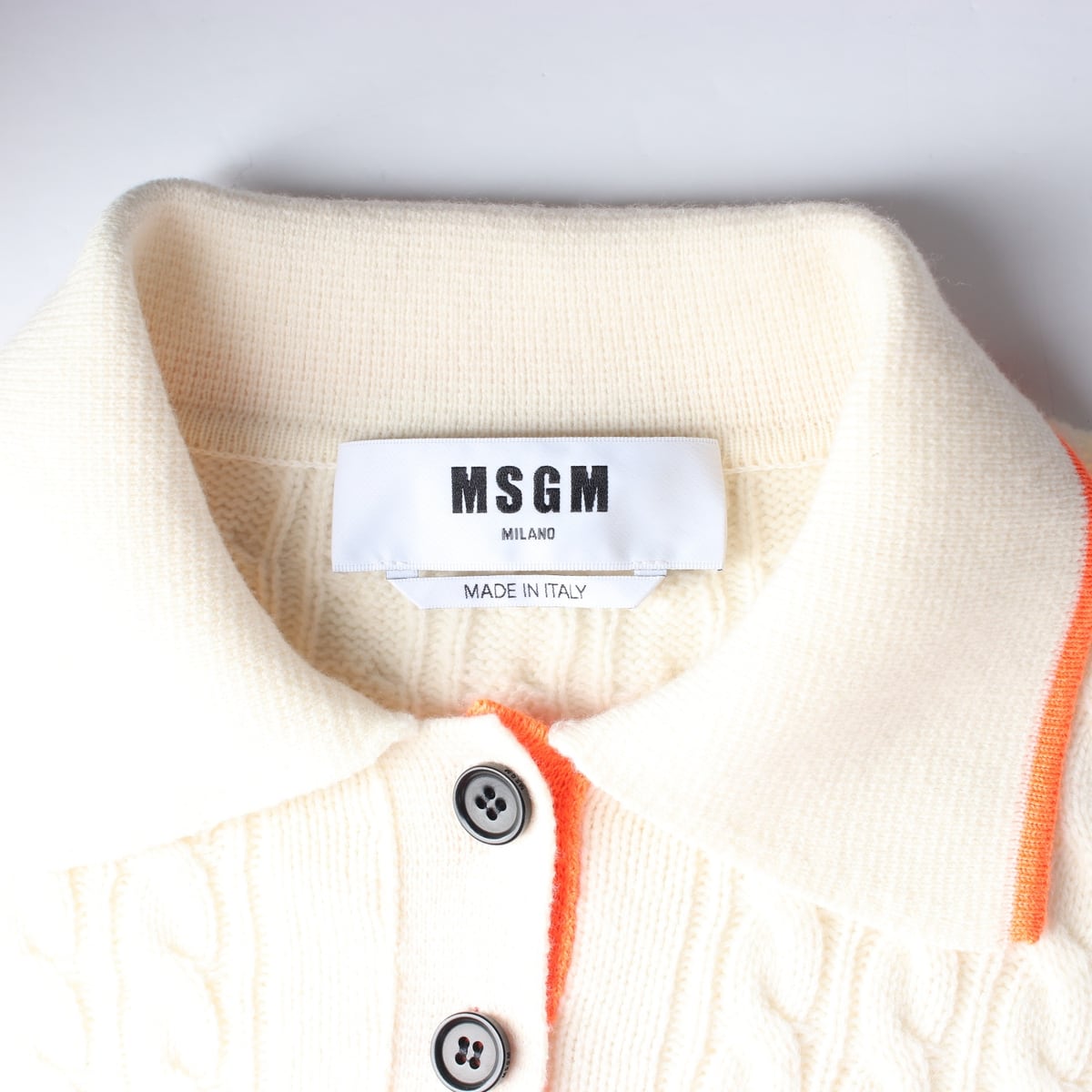 엠에스지엠 MSGM 22FW 울 캐시미어 카라 니트 크롭 탑 상세 이미지 3