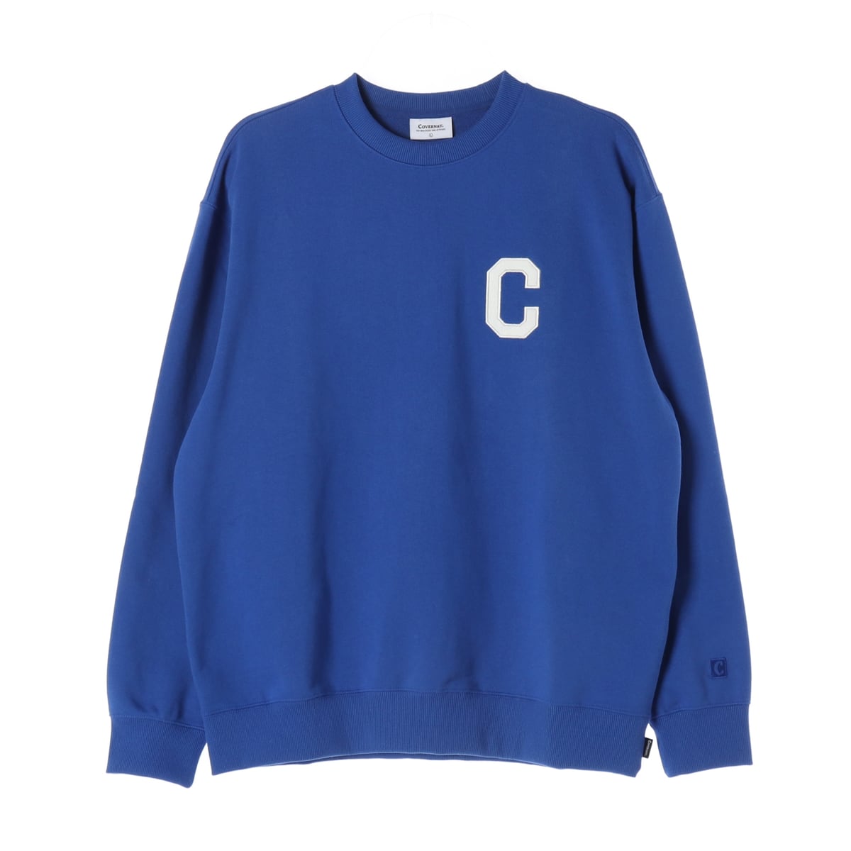 커버낫 22FW C 로고 프린트 맨투맨 스웨트셔츠 블루 상세 이미지 1
