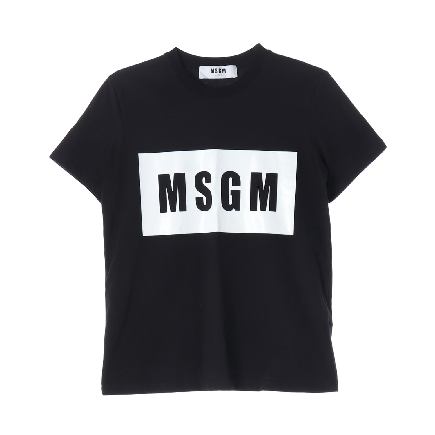 엠에스지엠 MSGM 박스 로고 반팔 티셔츠 블랙 이미지 1