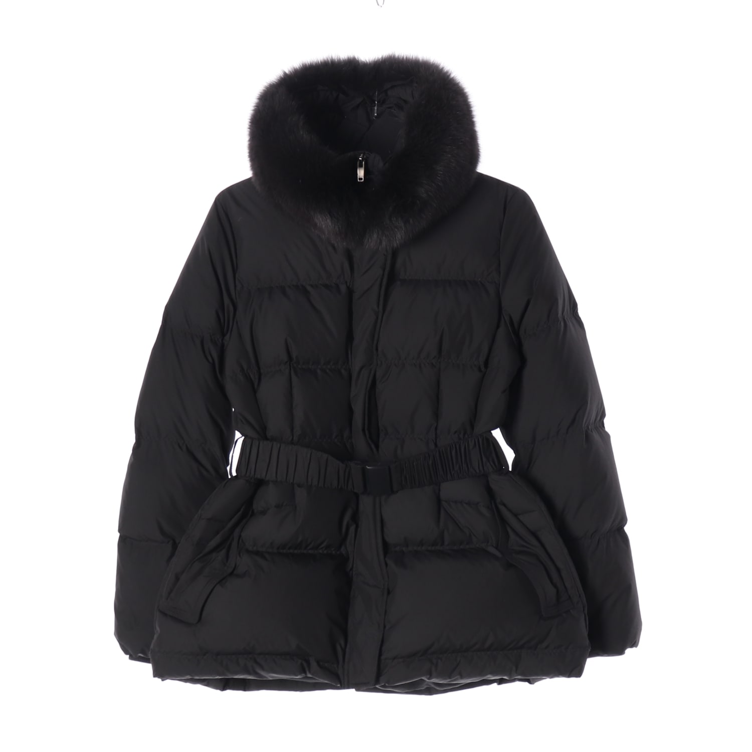 주크 22FW 천연모피 여우 퍼 구스다운 벨트 벨티드 숏 패딩 이미지 1