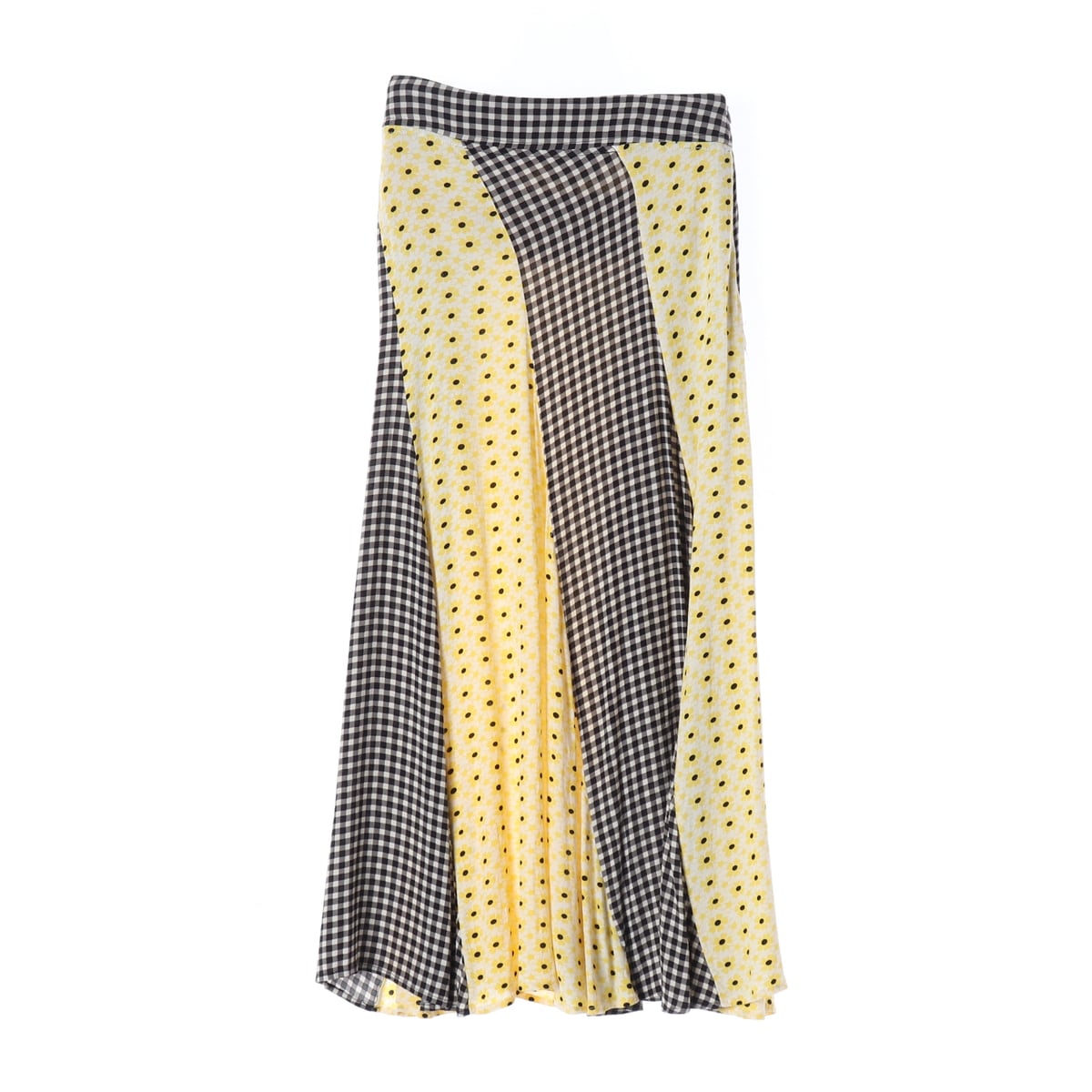 가니 paneled printed crepe 미디 스커트 상세 이미지 1