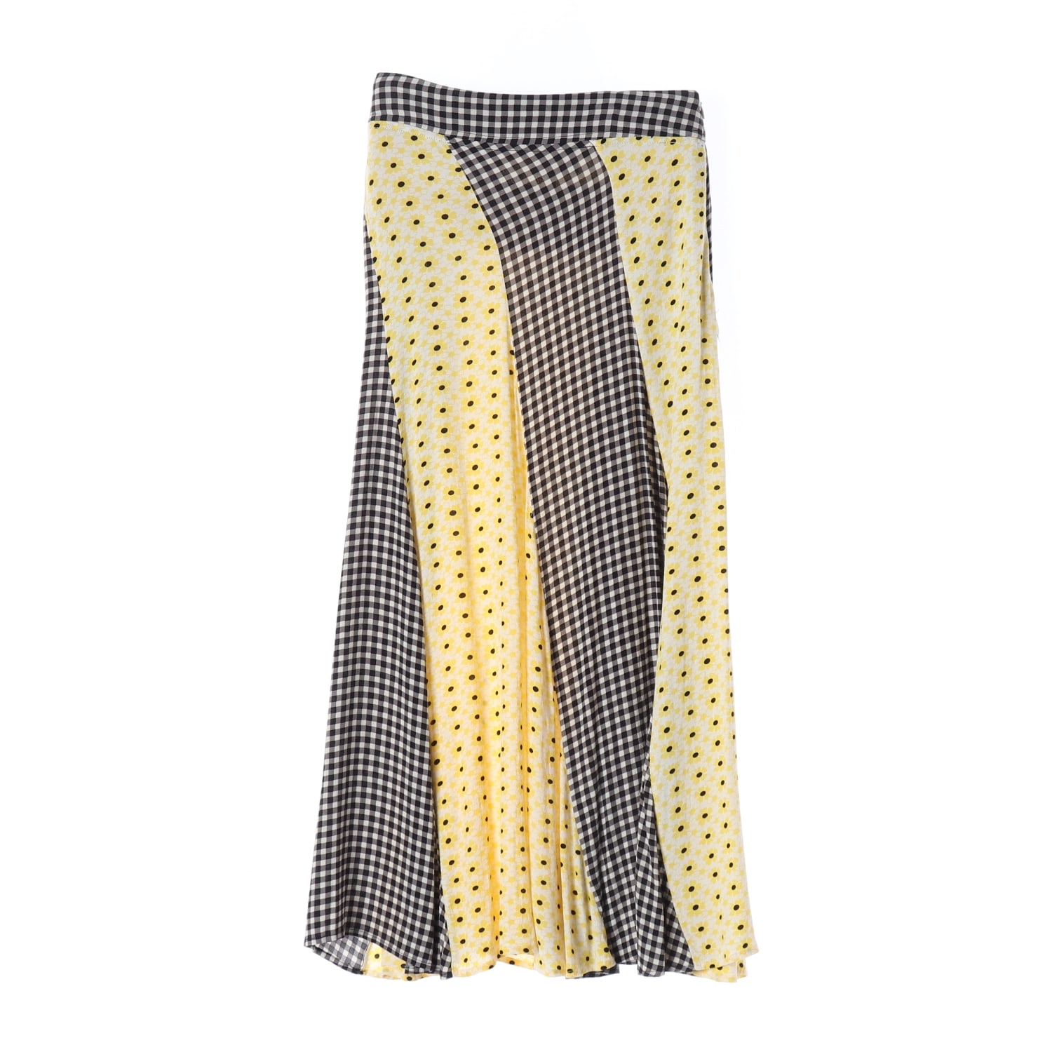 가니 paneled printed crepe 미디 스커트 이미지 1