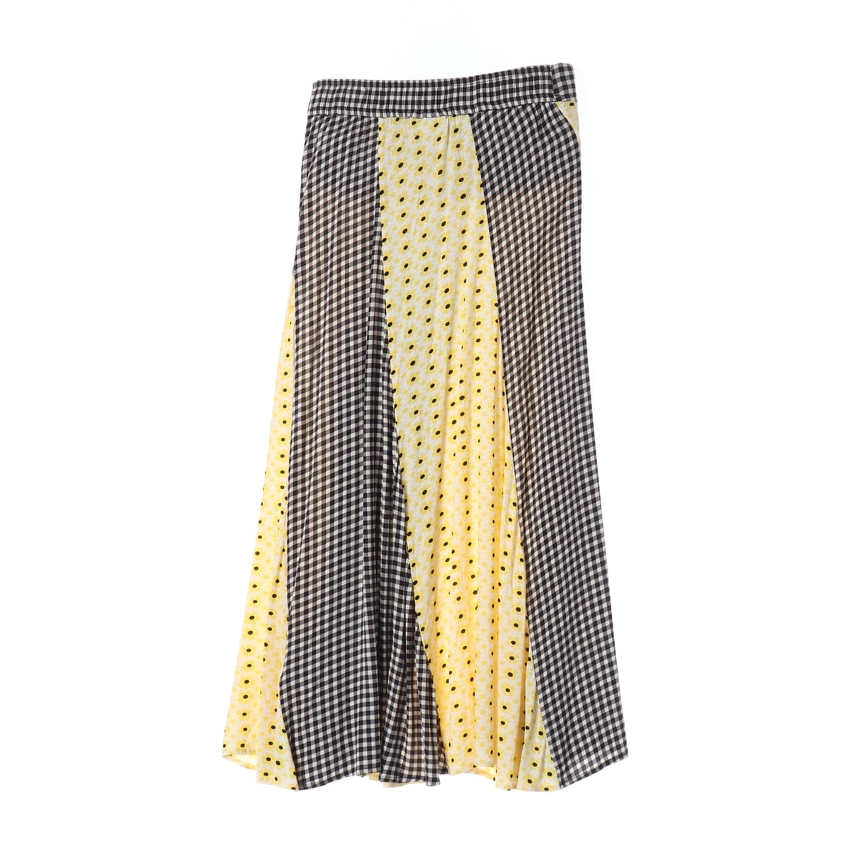 가니 paneled printed crepe 미디 스커트 상세 이미지 2
