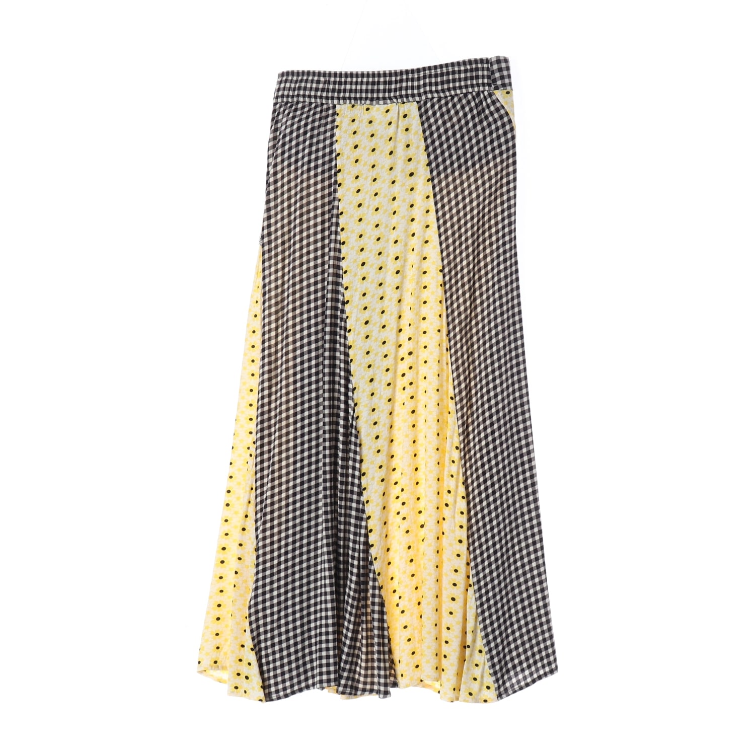 가니 paneled printed crepe 미디 스커트 이미지 2