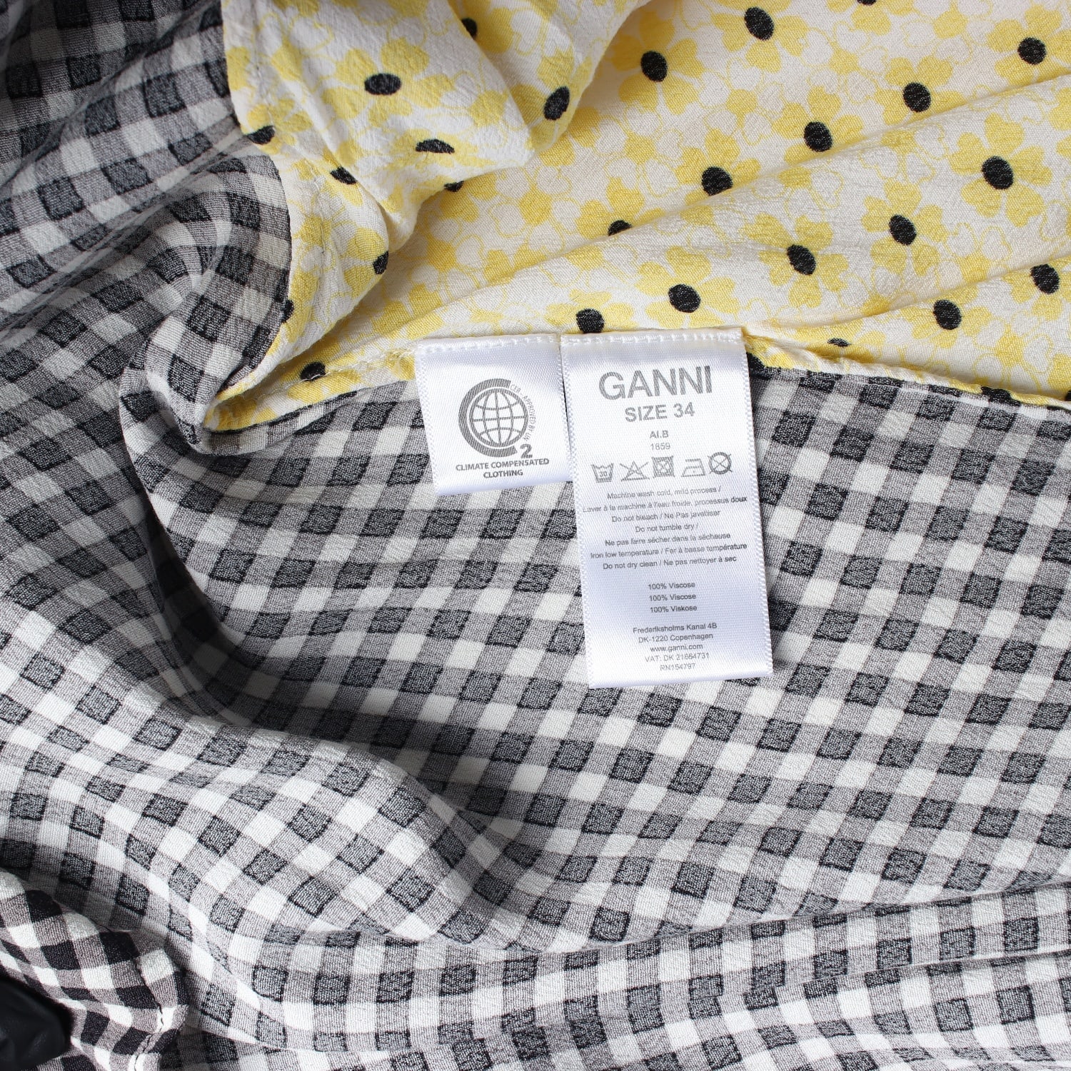 가니 paneled printed crepe 미디 스커트 이미지 4