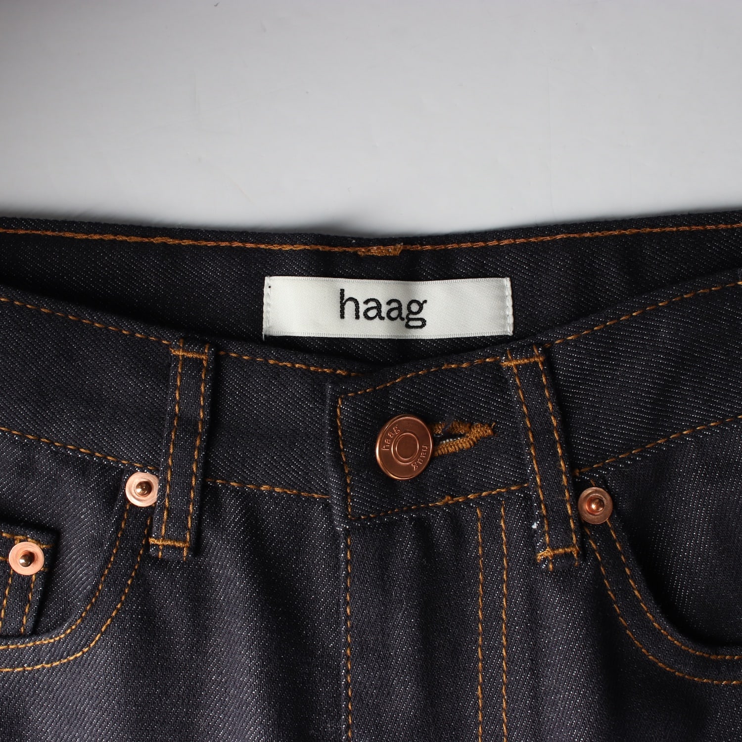 헤이그 haag 생지 데님 스트레이트 팬츠 청바지 이미지 3
