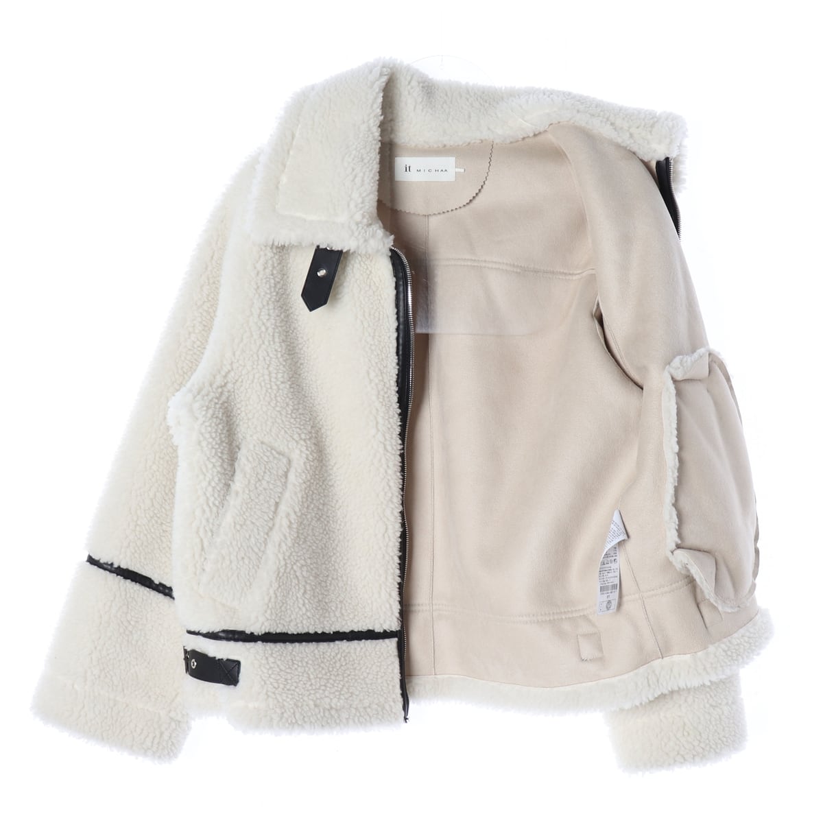 잇미샤 24FW 뽀글이 무스탕 플리스 집업 재킷 코트 상세 이미지 2