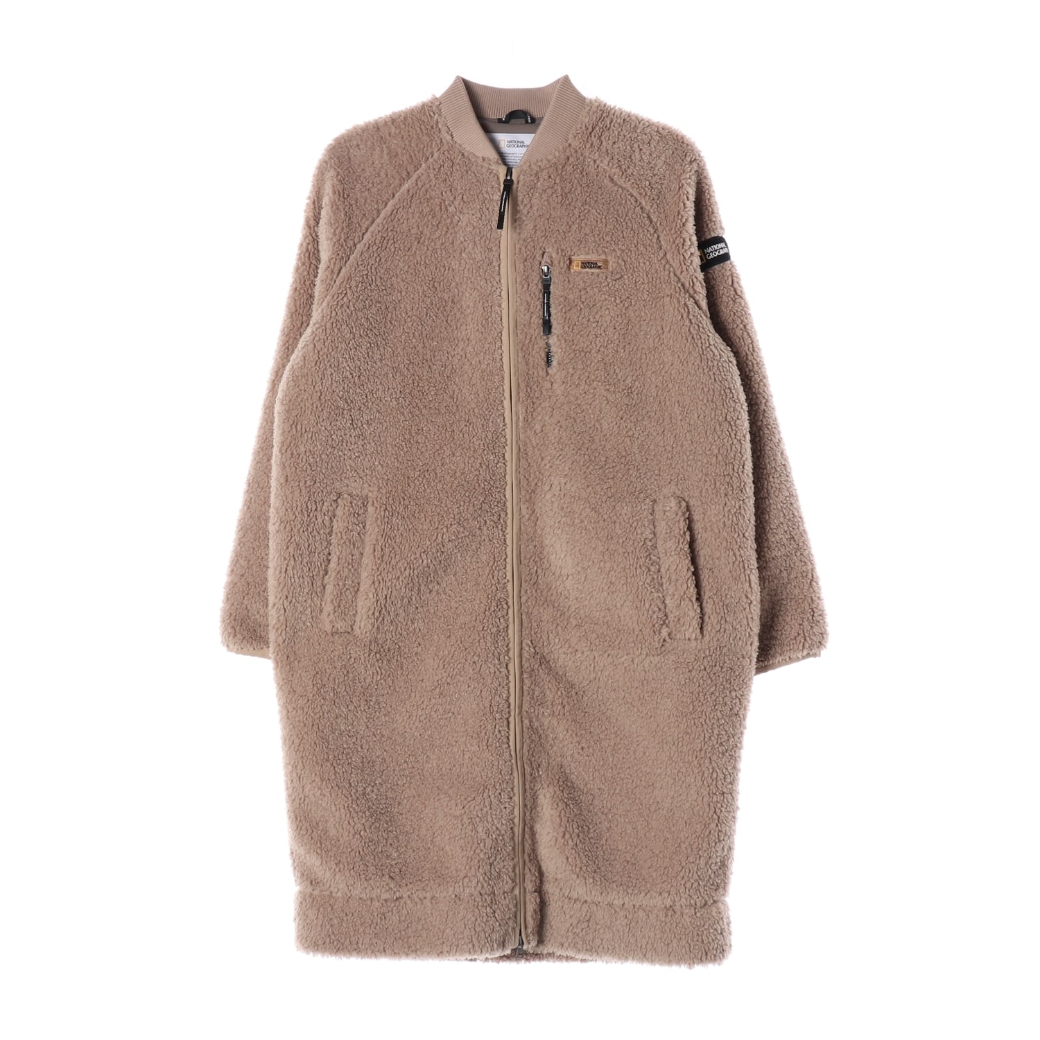 내셔널지오그래픽 21FW 셰르파 플리스 롱 코트 점퍼 재킷 베이지 이미지 1
