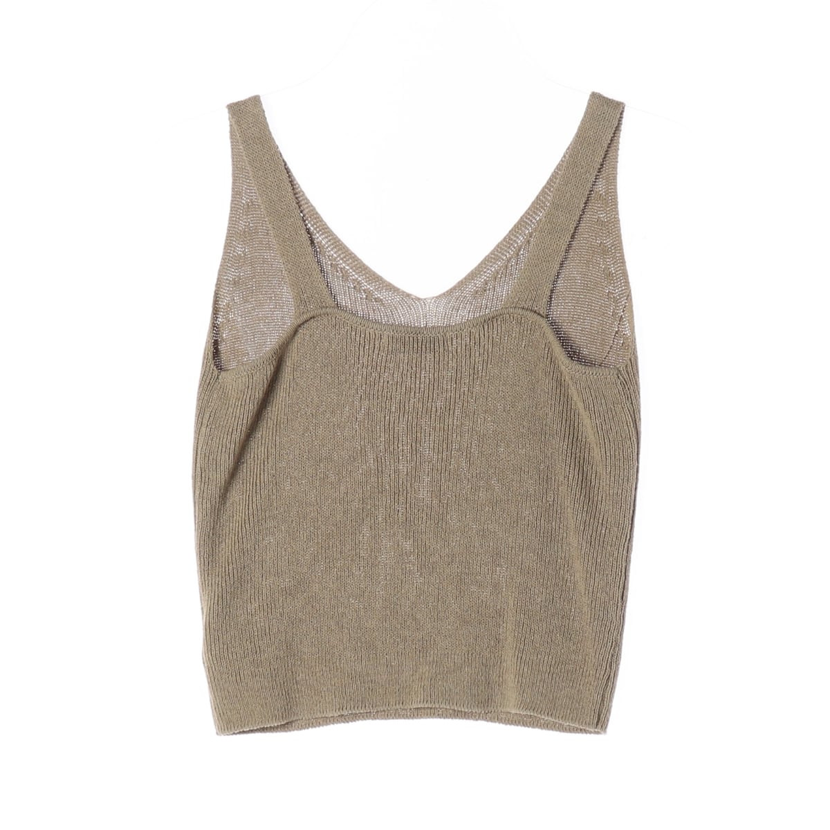 파사드 패턴 슬리브리스 페이퍼 니트 탑 상세 이미지 2
